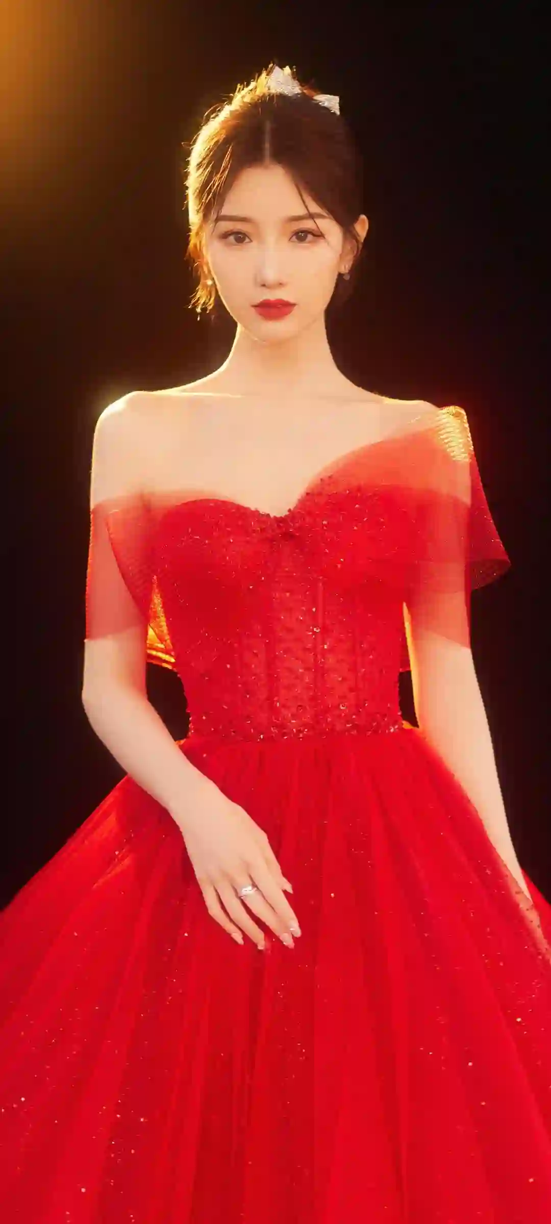 毛晓彤 红色长裙 性感美女