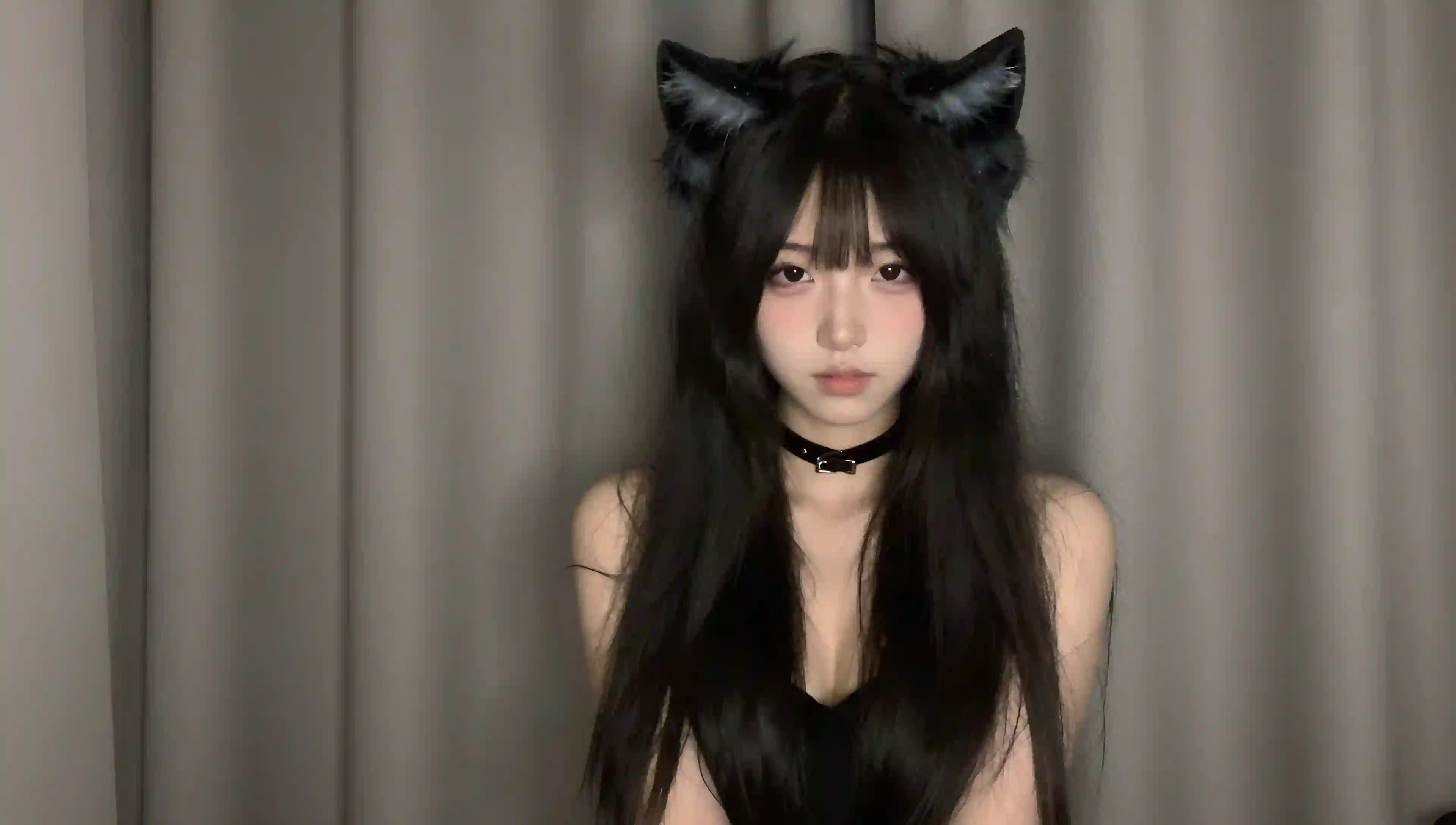 黑发 猫耳 少女 暗黑 COS 壁纸