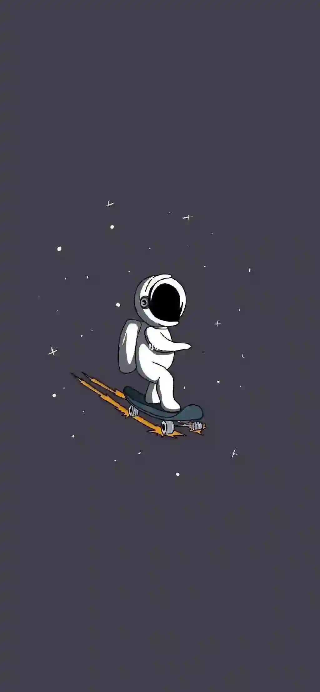 滑滑板的太空人