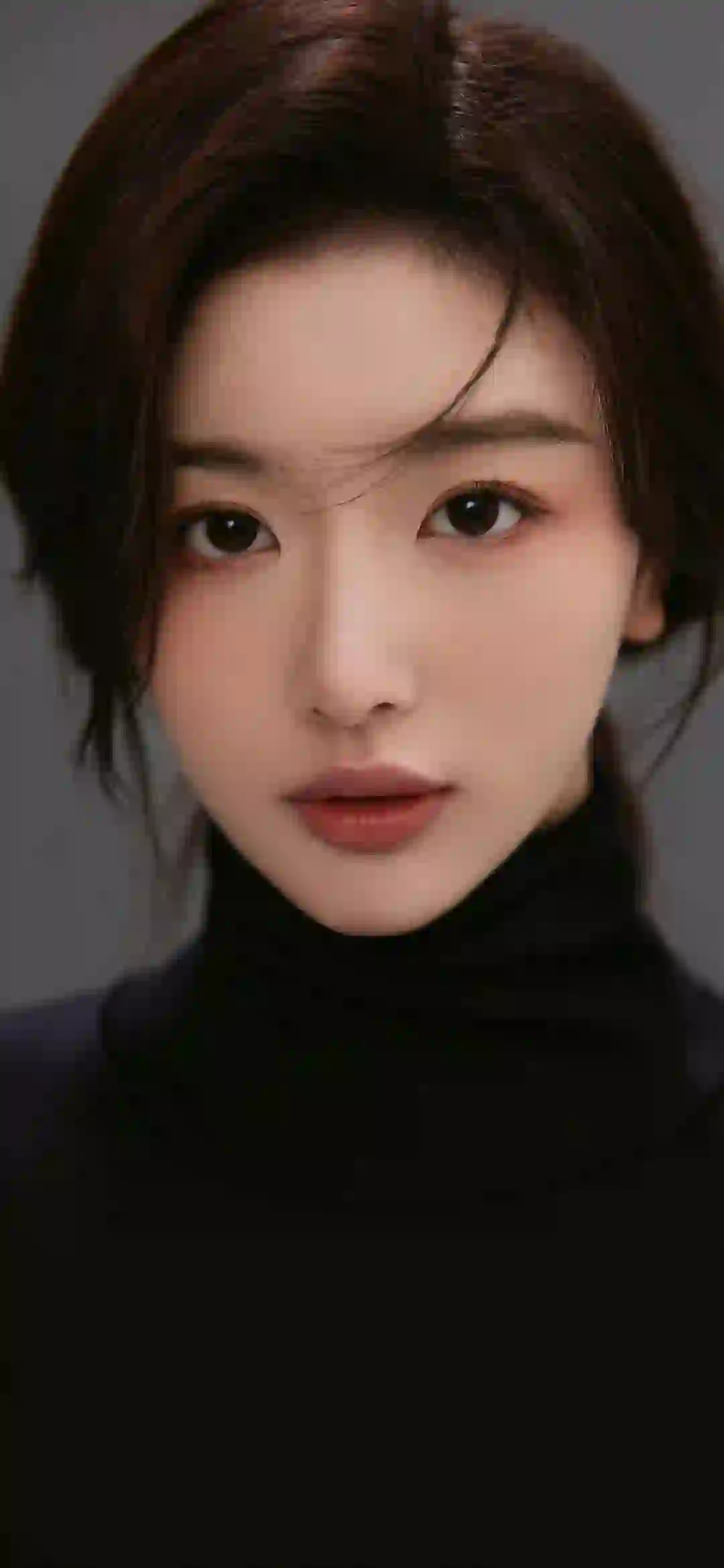 孔雪儿 黑色高领毛衣 黑色衣服