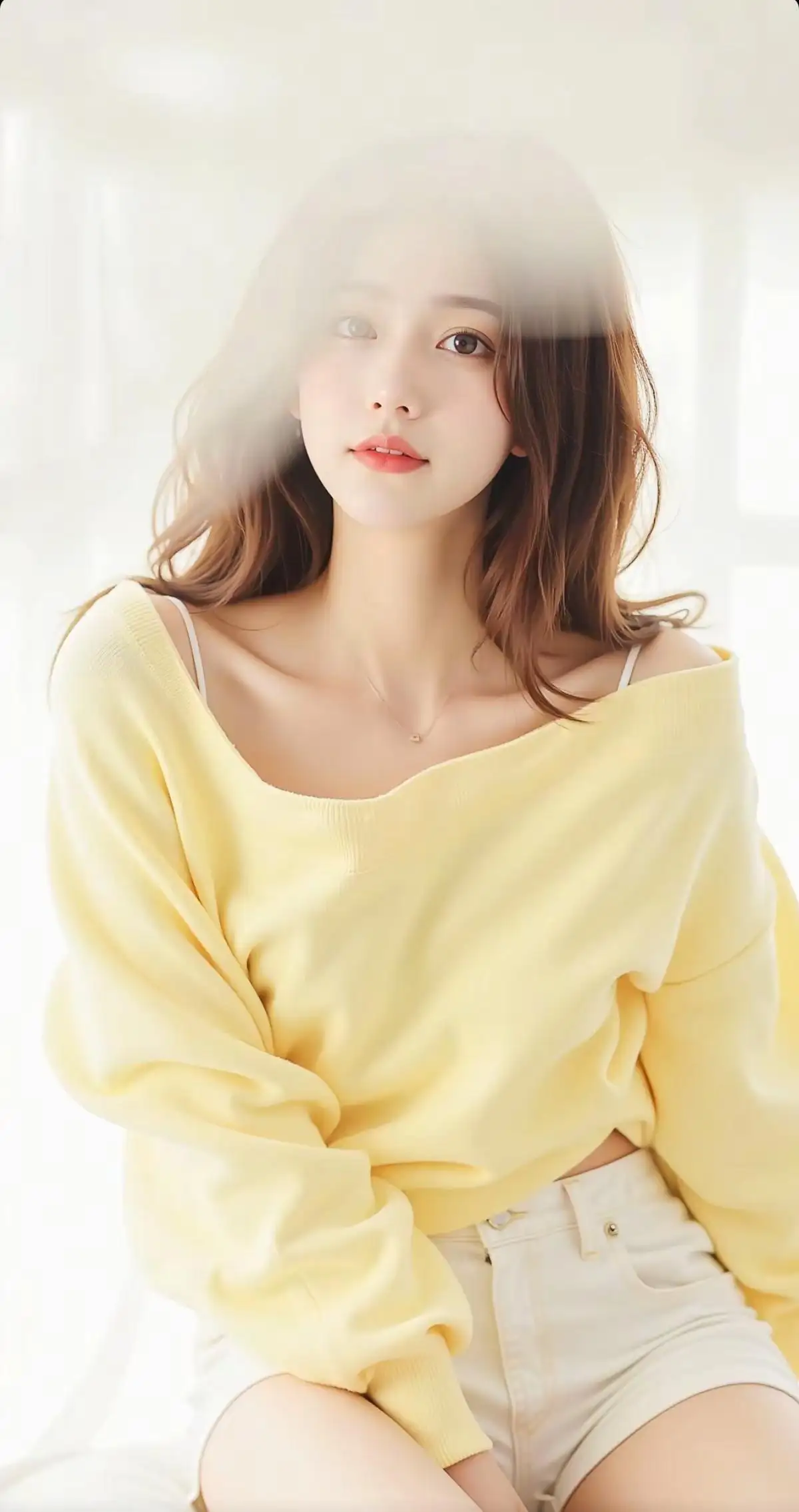 黄衣长腿时尚美女