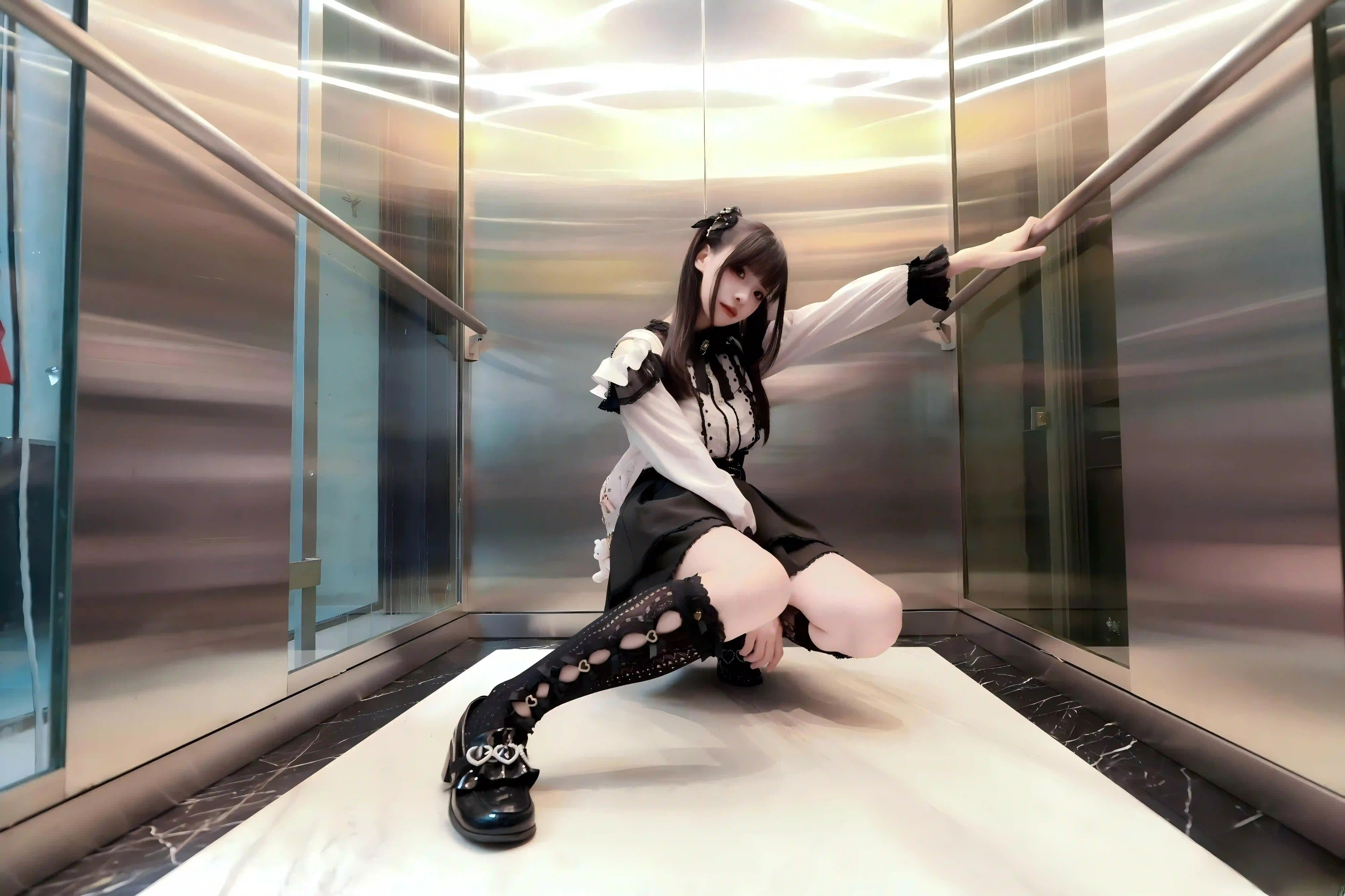 双马尾 制服穿搭 Lolita 户外写真 