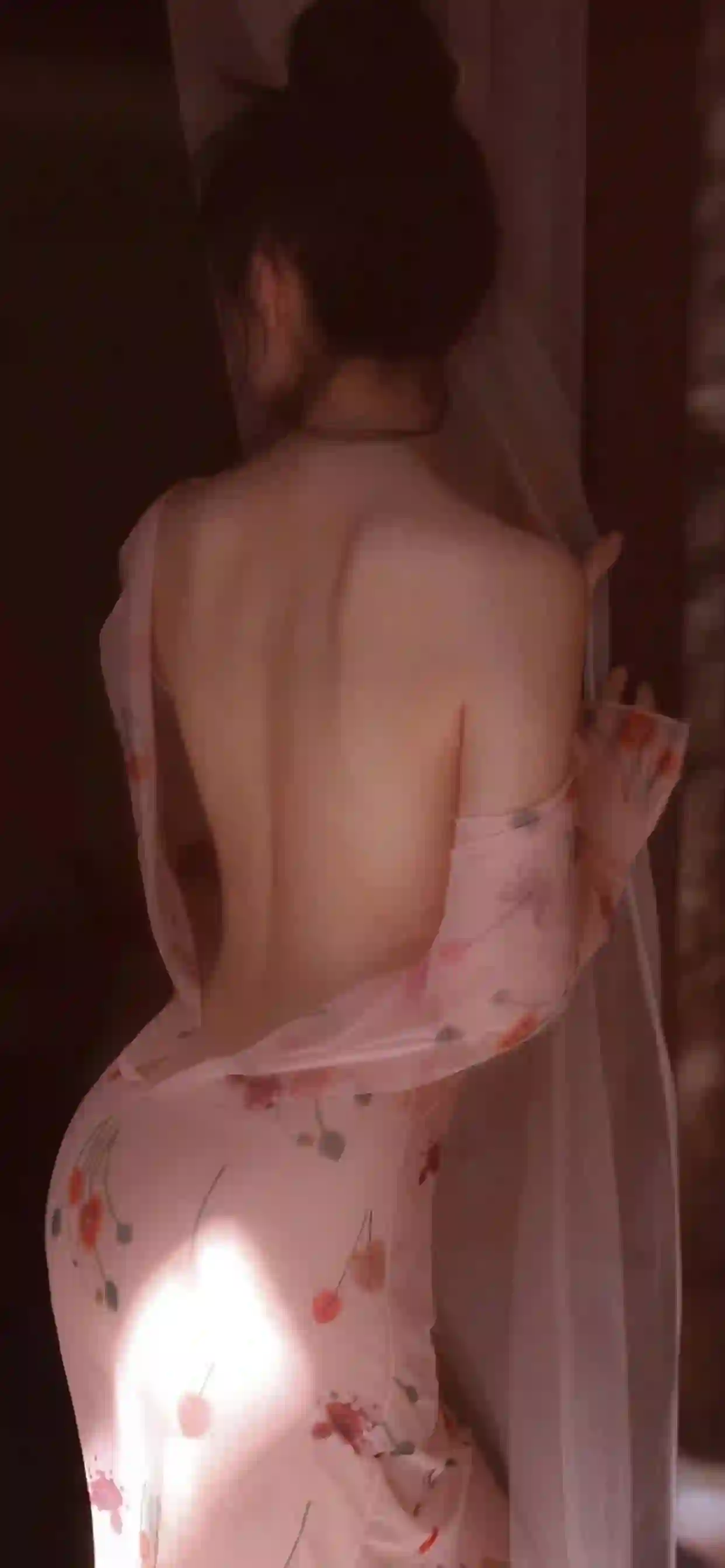 背影 长发性感美女 薄纱长裙 曼妙身姿