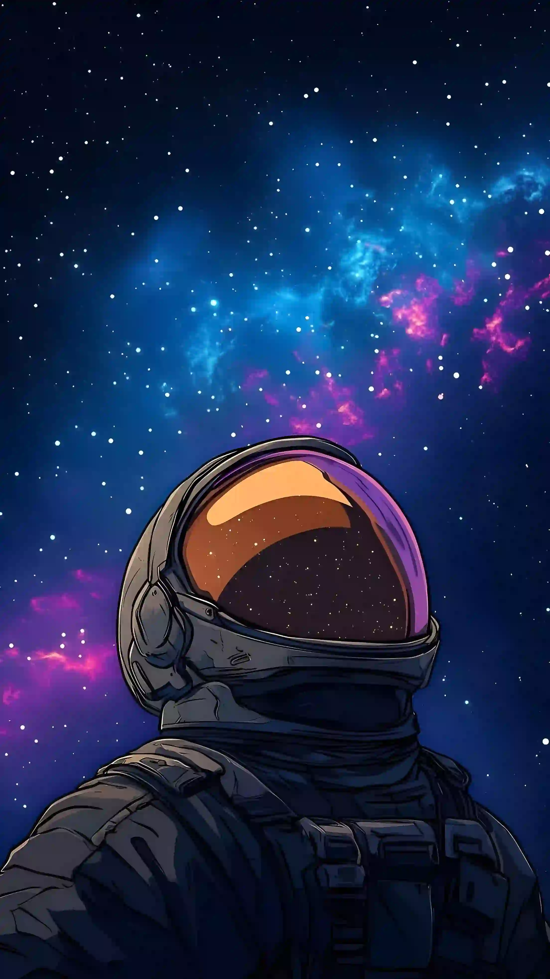 宇宙 星空 科幻场景 宇航员 仰望星空