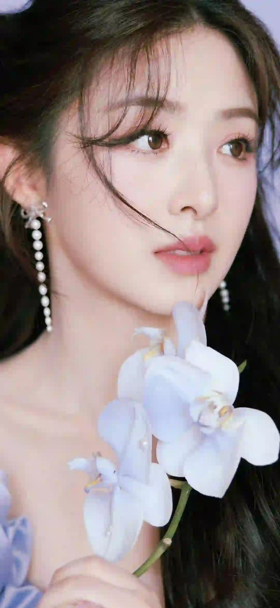 张含韵 长发美女 花