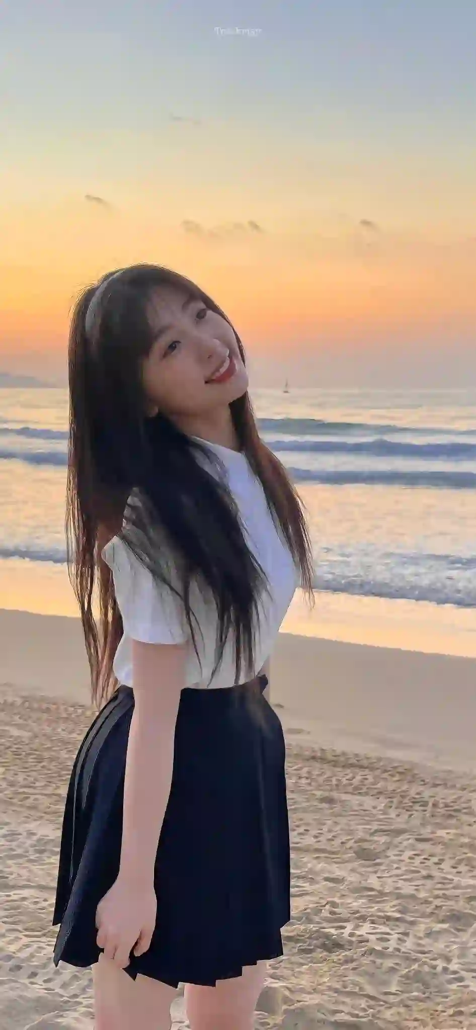 海边 可爱的女孩 虞书欣 海水