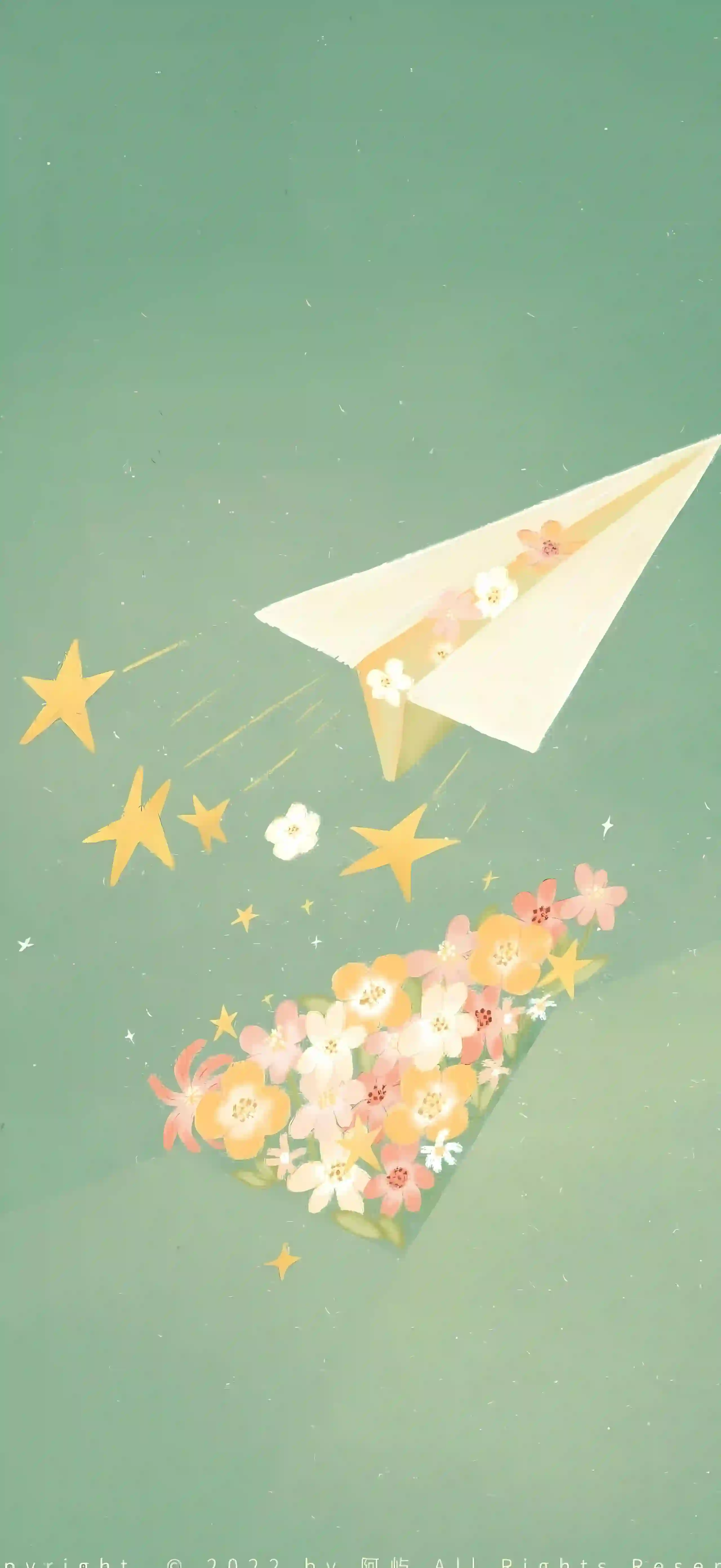创意 纸飞机 星星 花朵 鲜花 起航