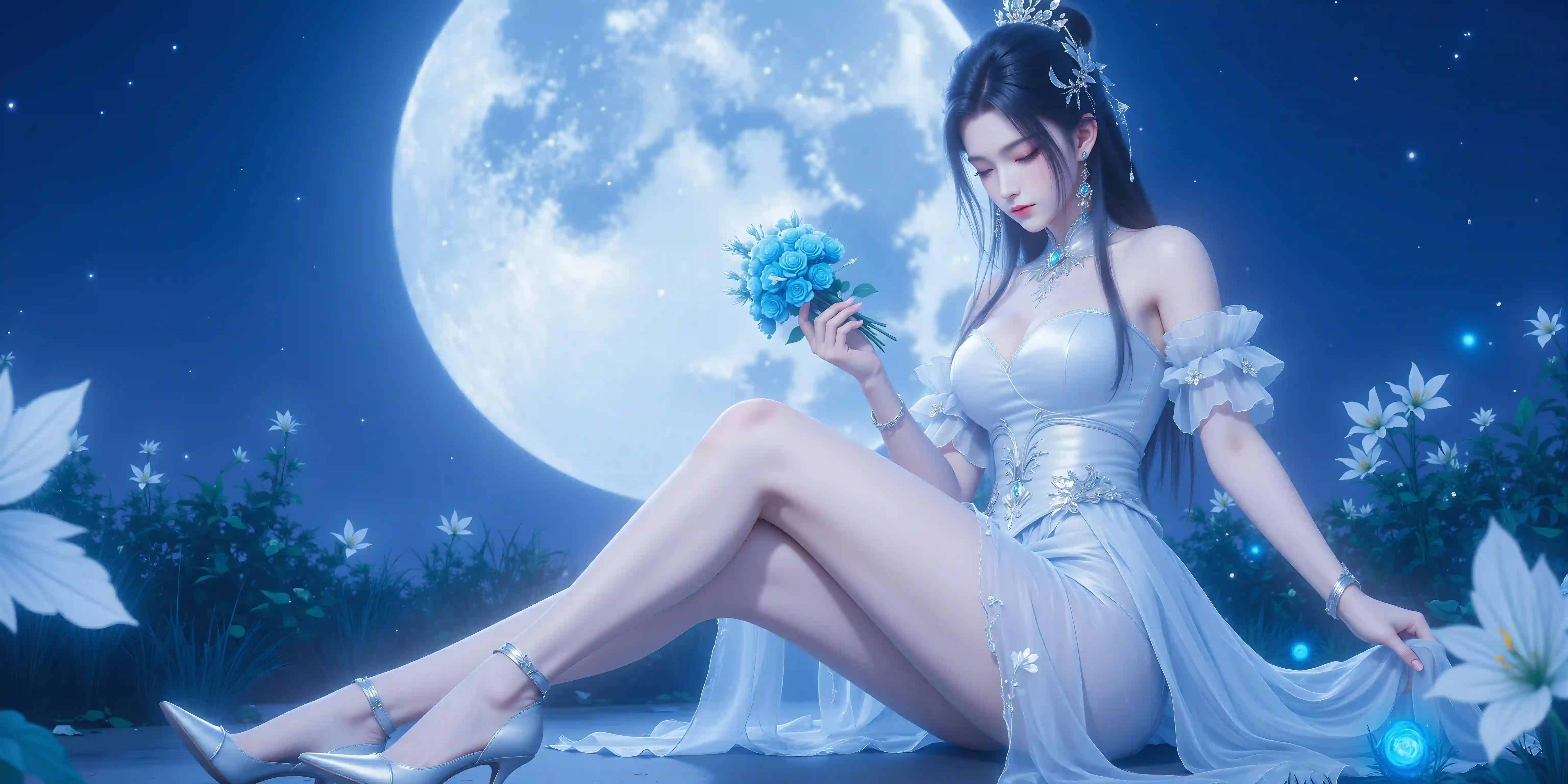 古风壁纸 影视美女 月光 大长腿 长腿美女 长发美女 性感美女