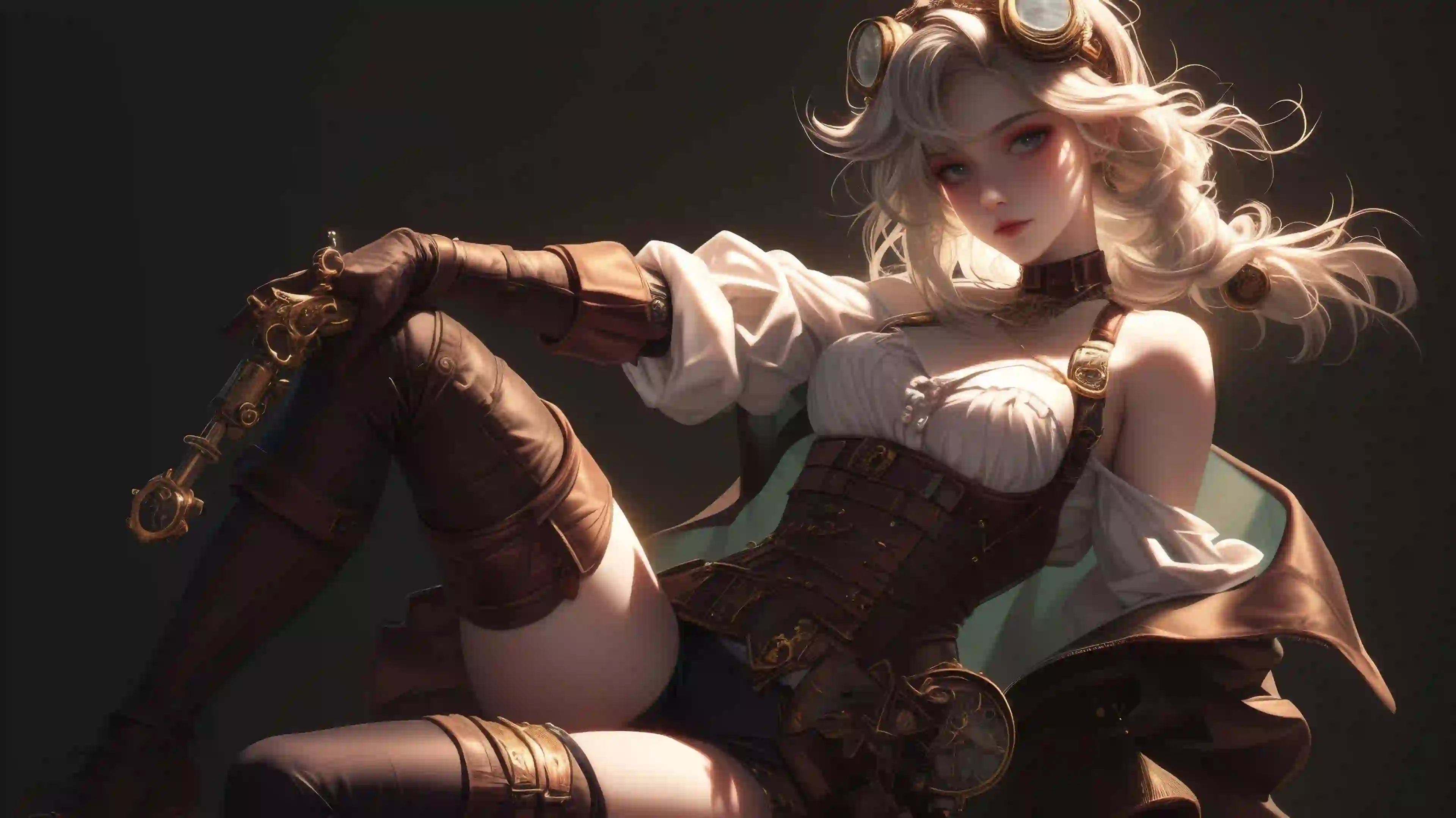 欧洲牛仔时代复古紧身衣性感穿搭AI金发美女