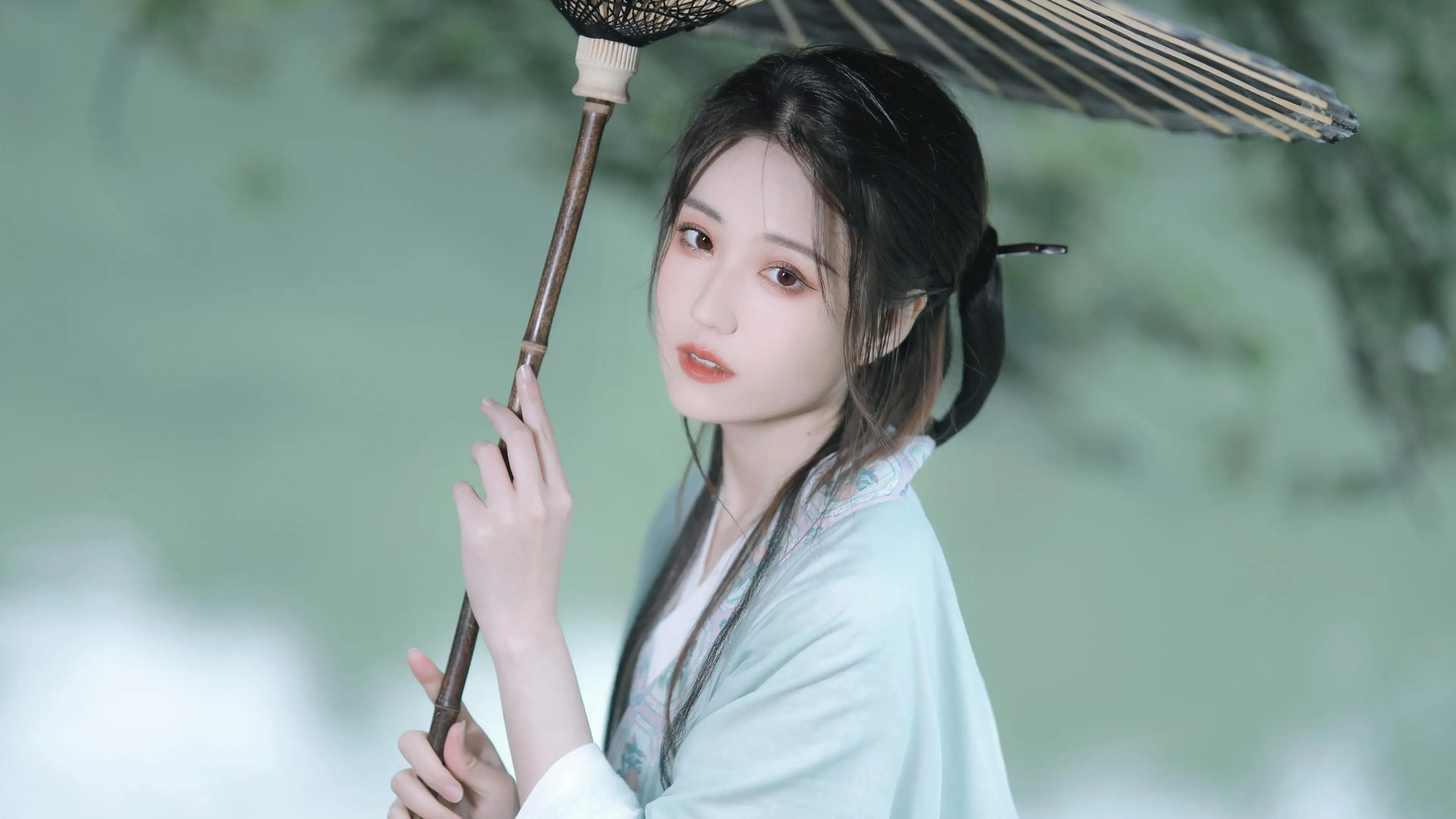 唯美古风 雅致美女 油伞 干净 清纯美女