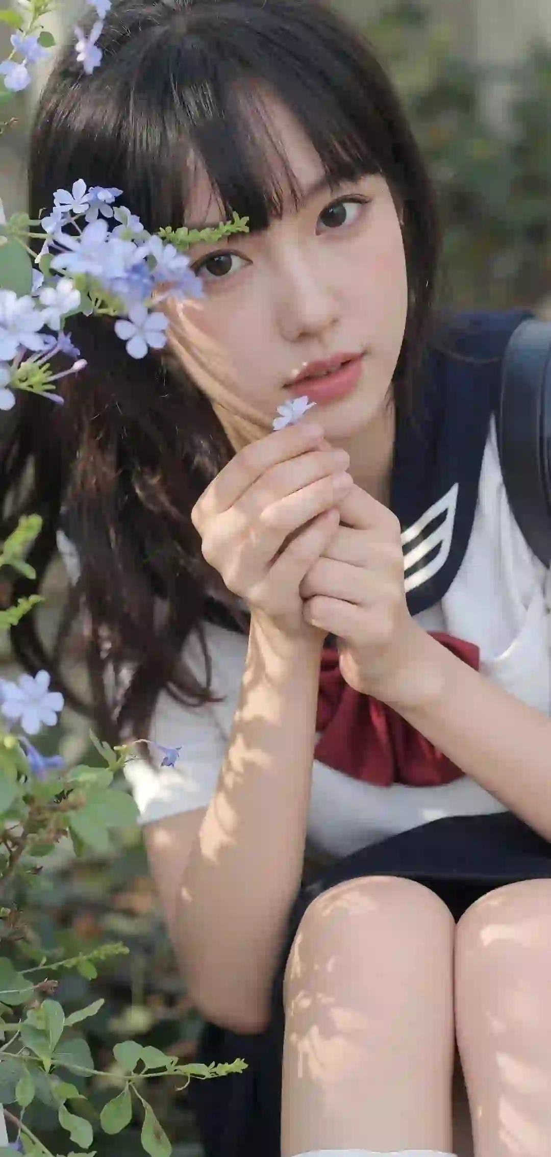 长发可爱女孩 jk穿搭 清纯美女