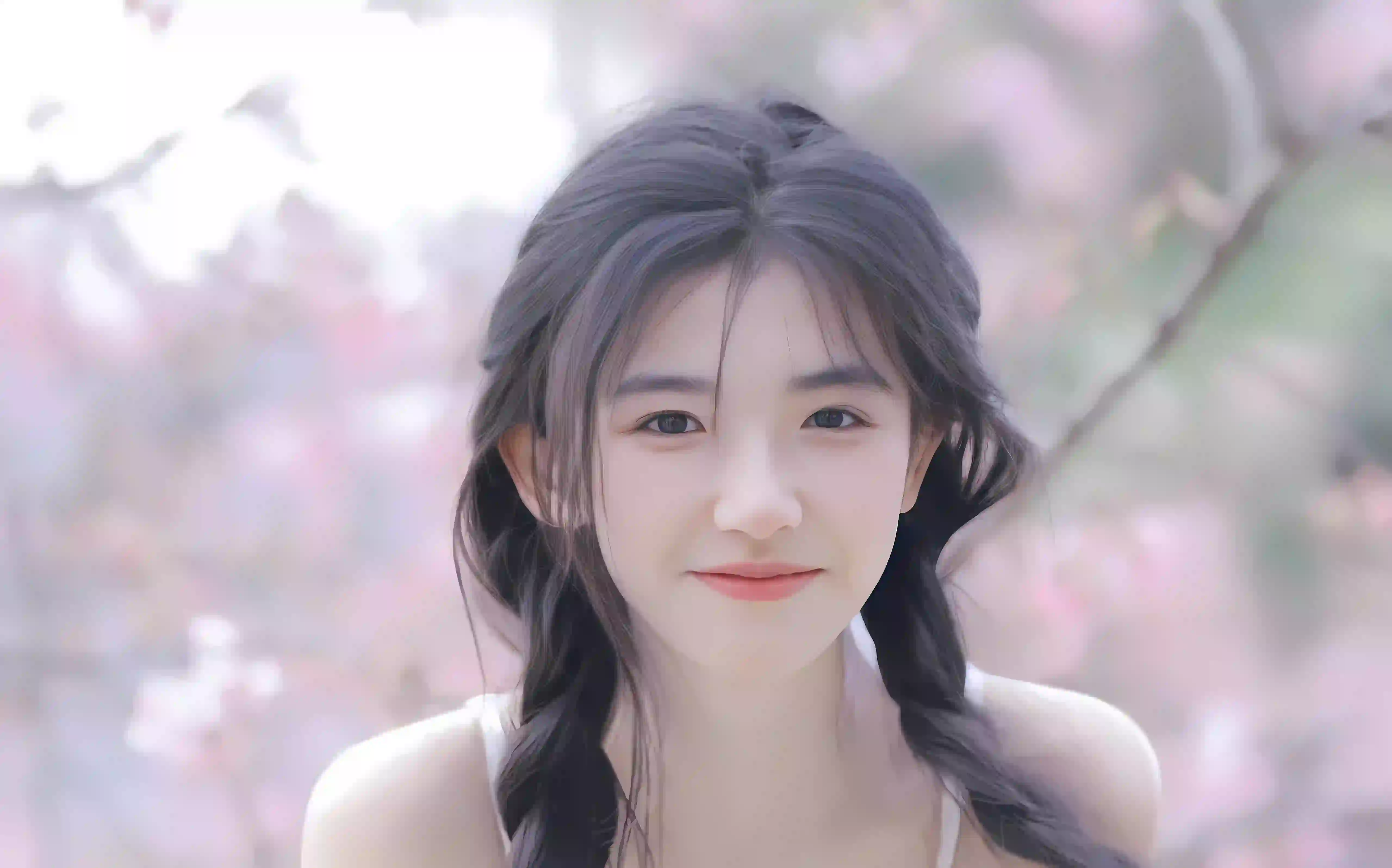 春日少女 5k 双马尾女孩 微笑 可爱 吊带美女