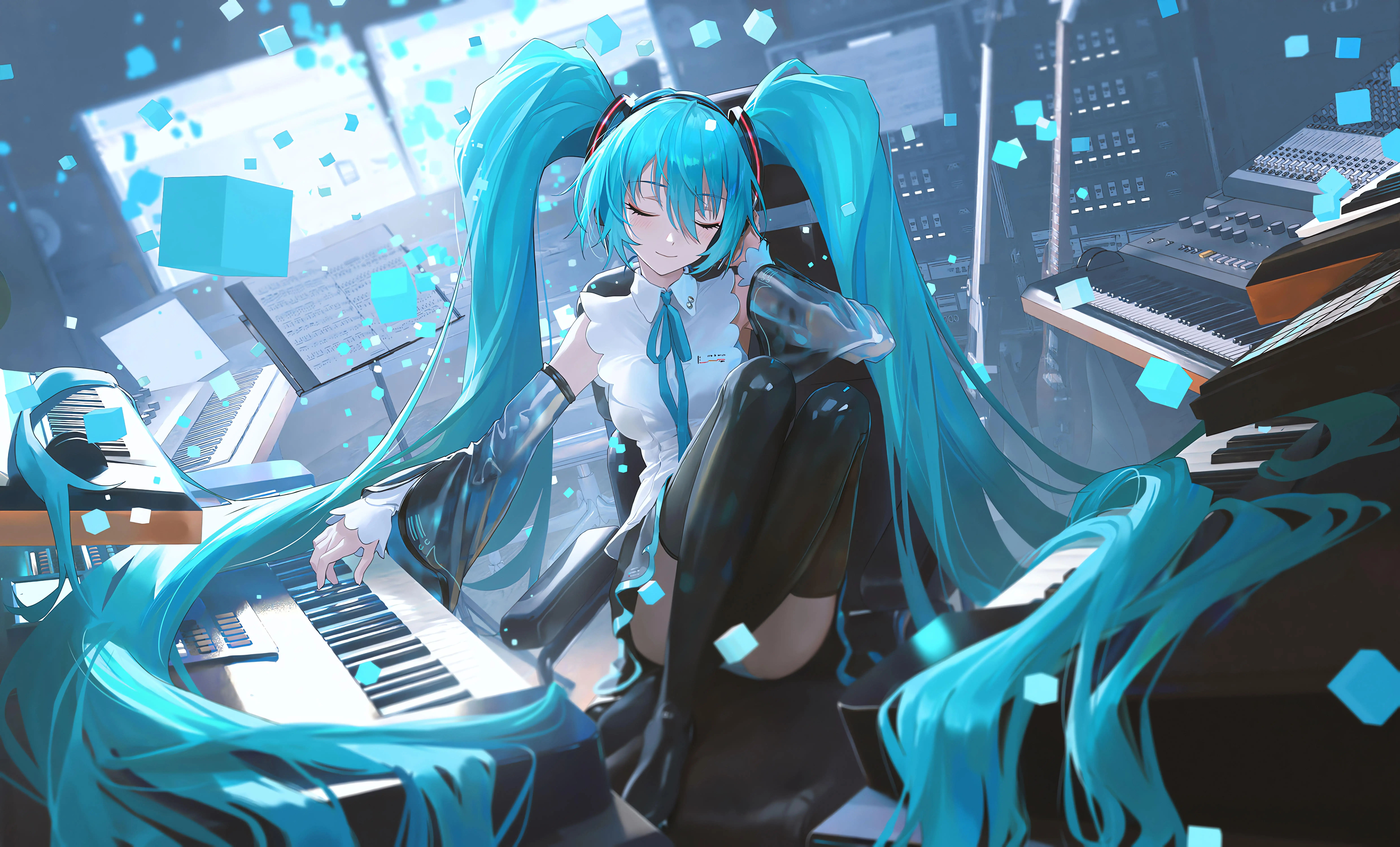 初音未来 长发 动漫 二次元 蓝发
