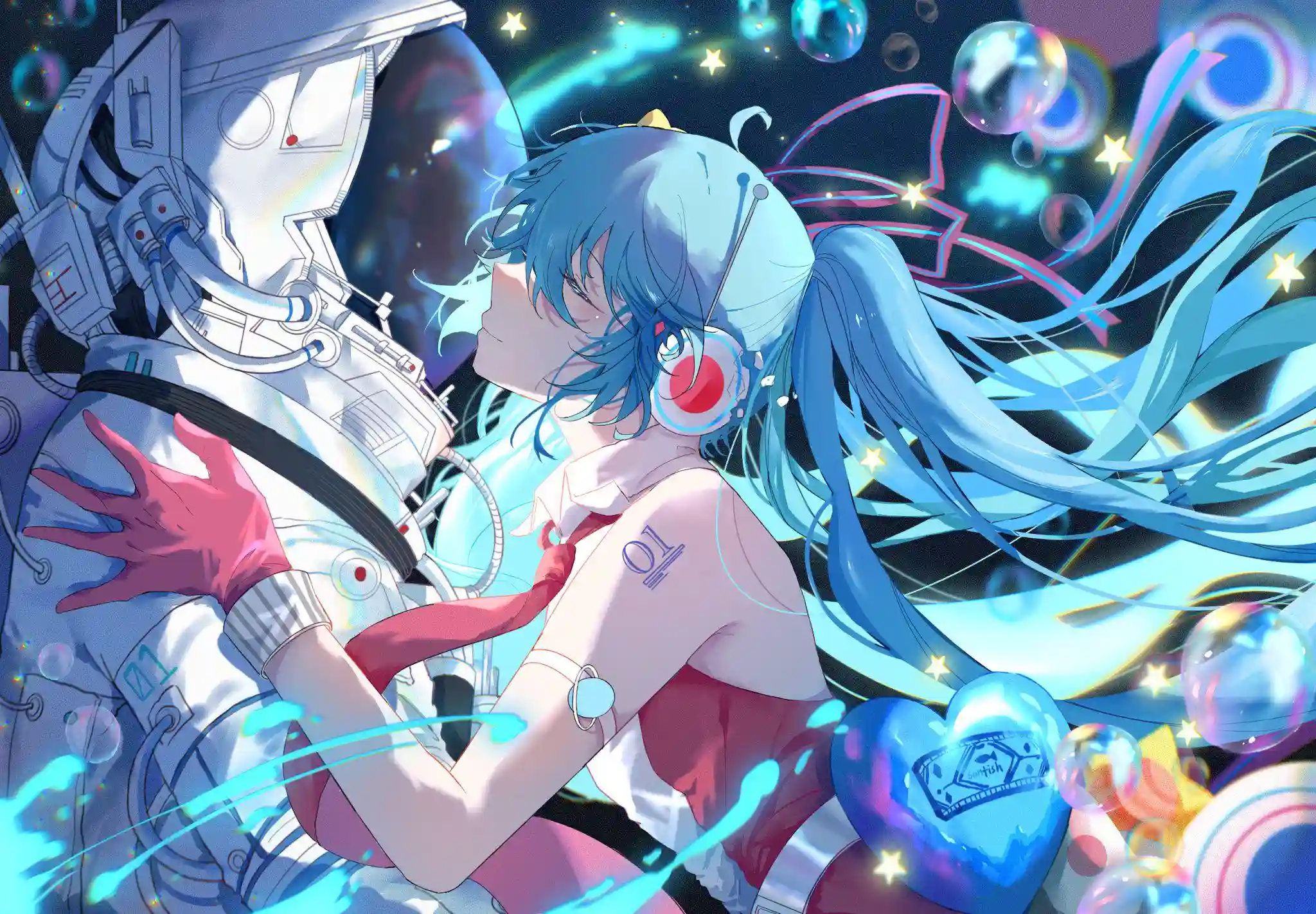 动漫女孩 二次元 动漫角色 初音未来 蓝发女孩