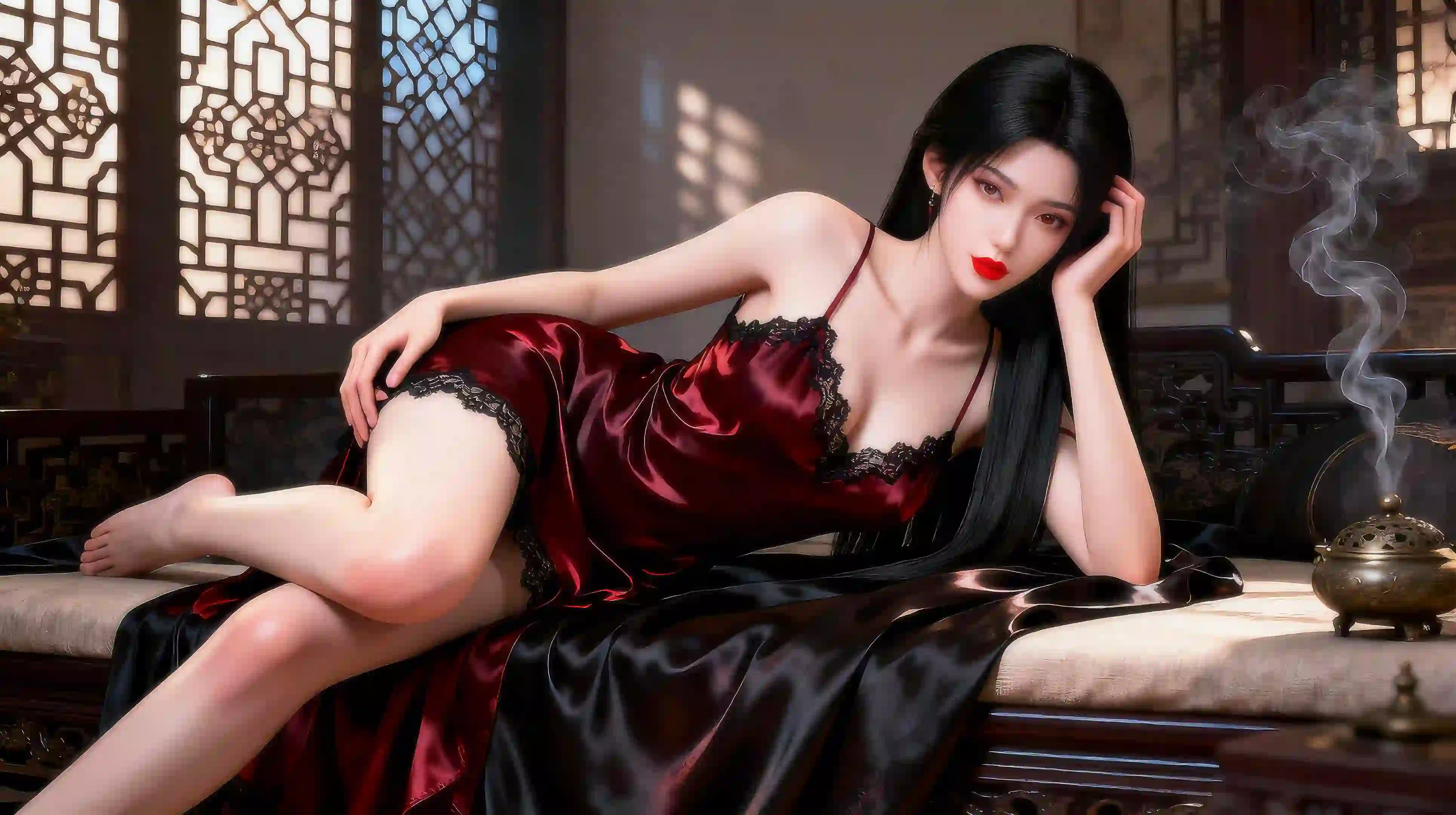 Ai 长发性感美女 长腿美女 吊带