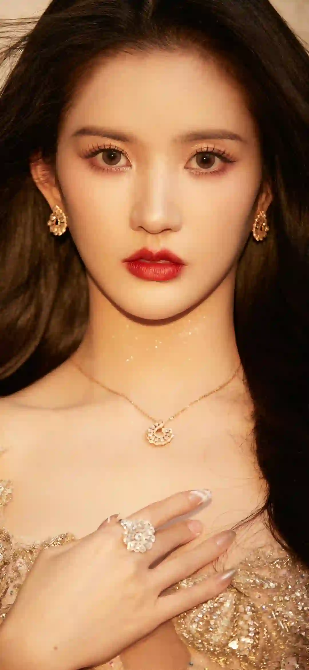 长发美女 明星壁纸 刘些宁 性感