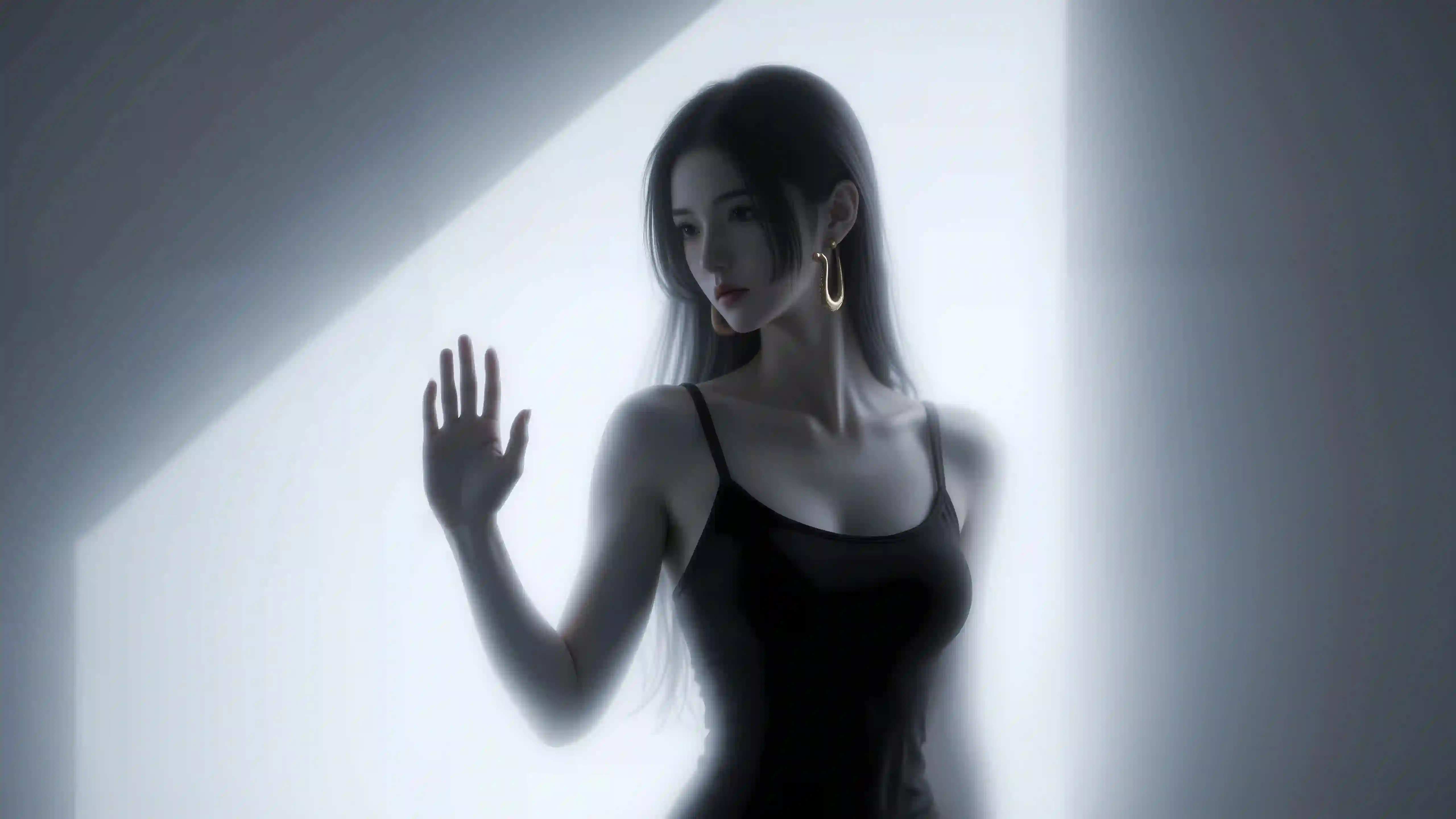 ai 长发性感美女 女帝 波雅汉库克 性感 黑色吊带