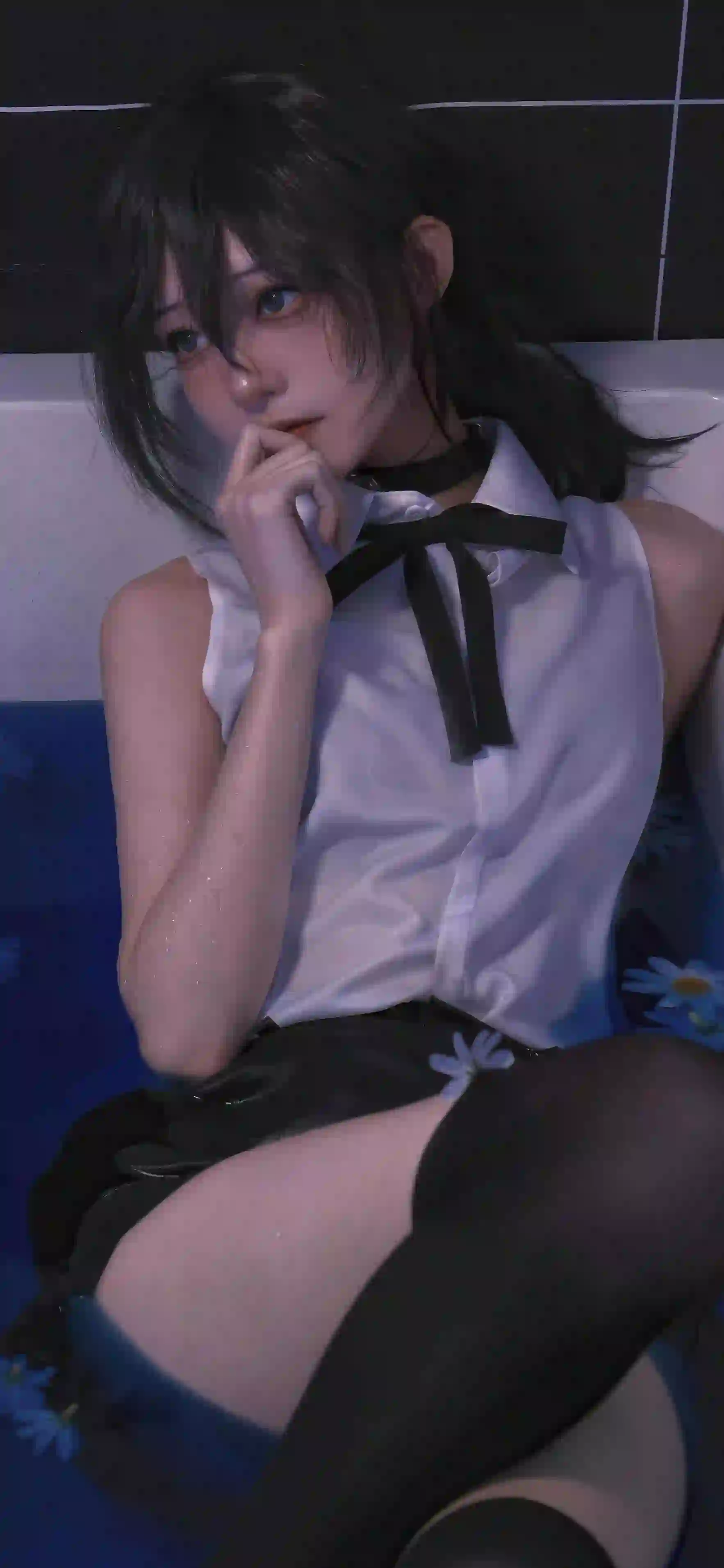 性感黑丝美女 丝袜美腿 居家写真 