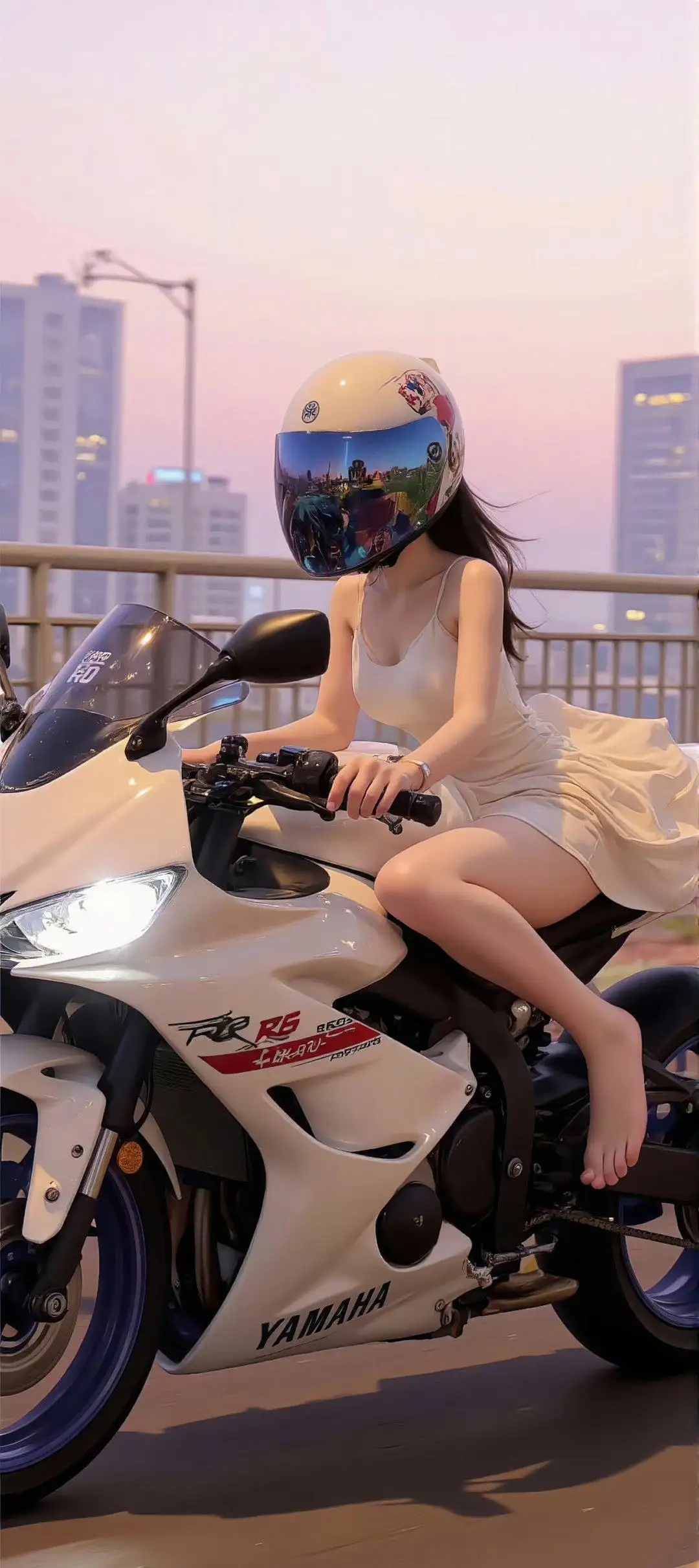 酷飒机车长腿女孩