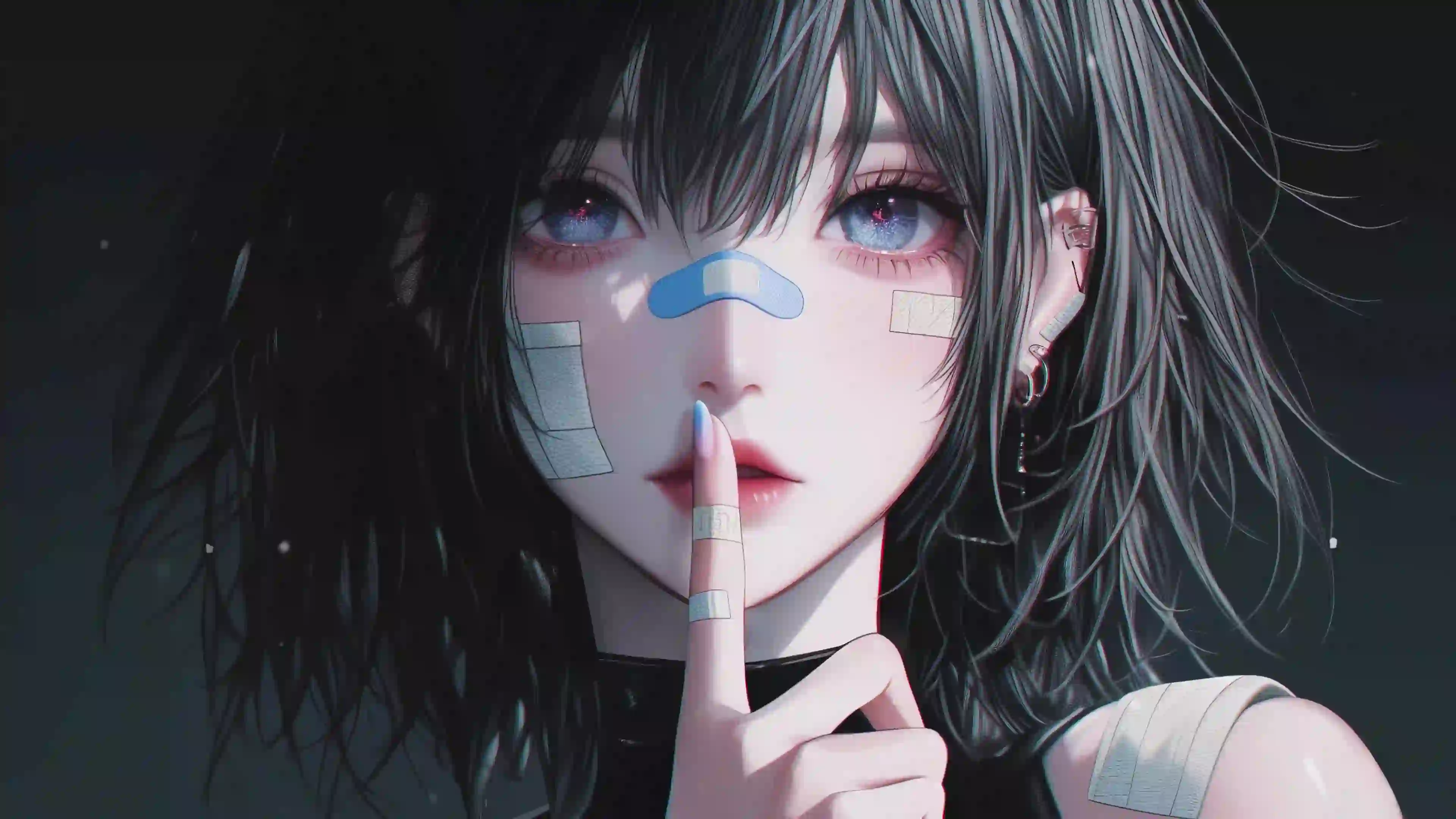 动漫女孩 嘘 受伤妆 