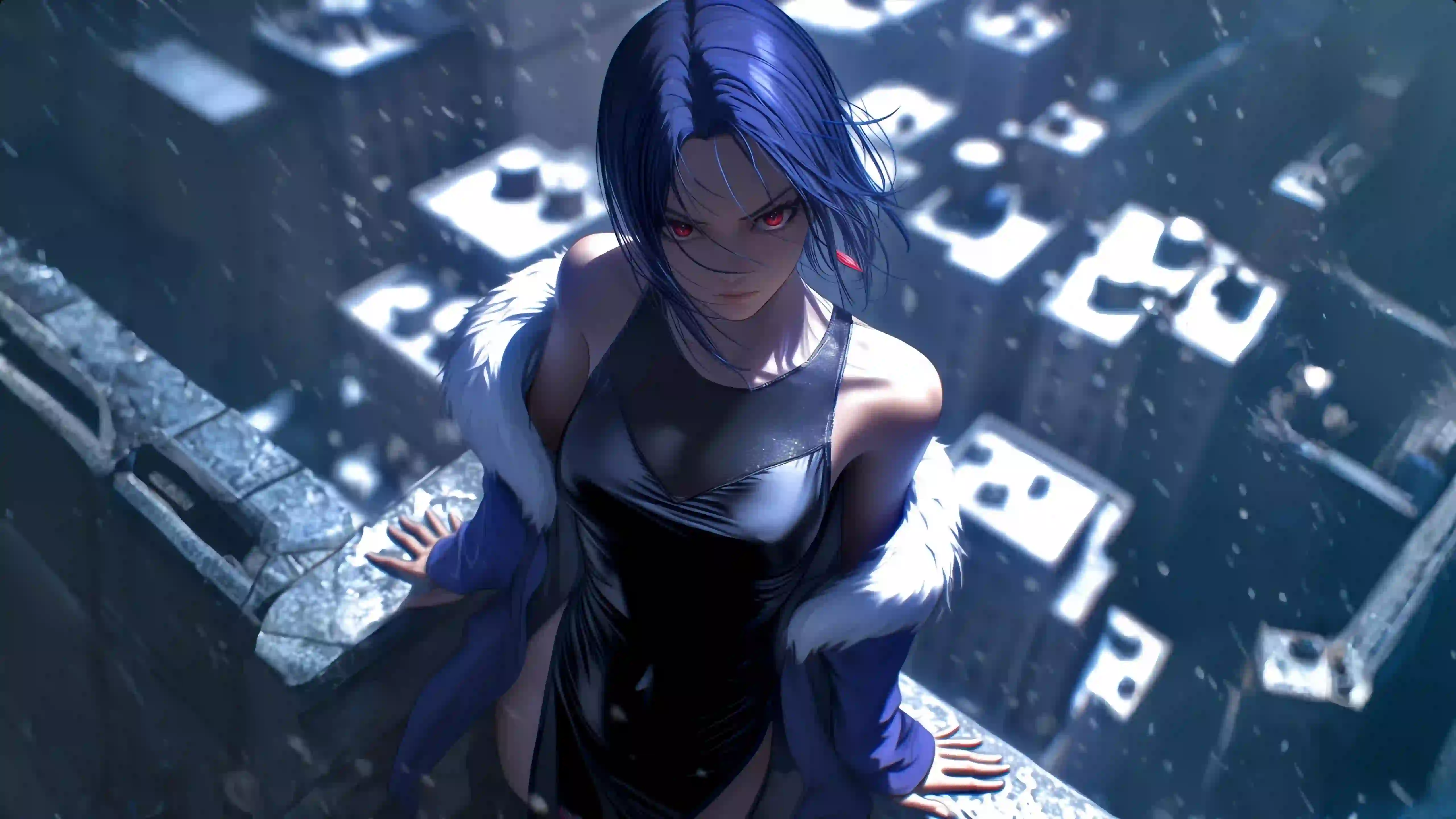 雪 蓝发性感美女 ai