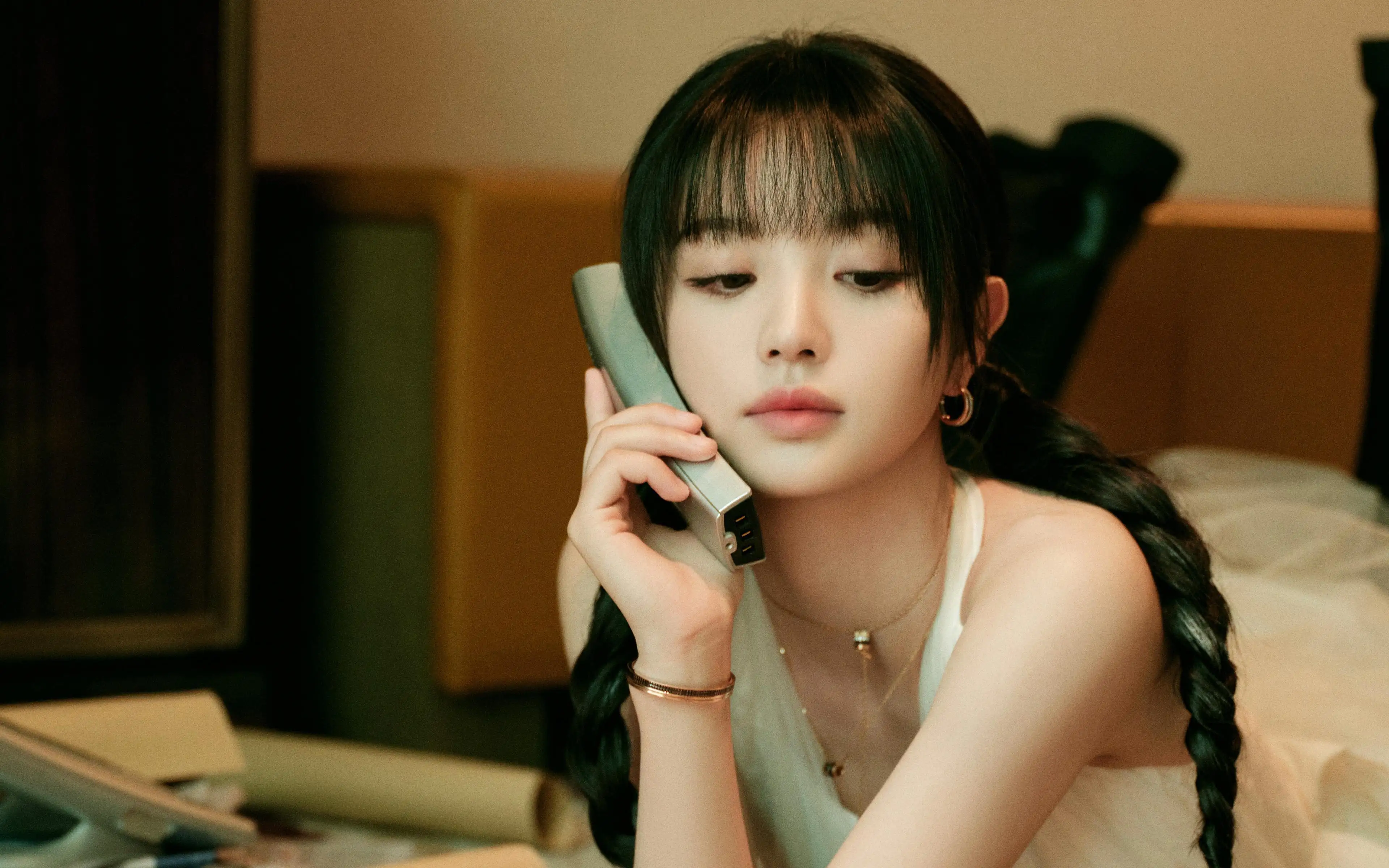 可爱双马尾辫美女田曦薇4K电脑壁纸