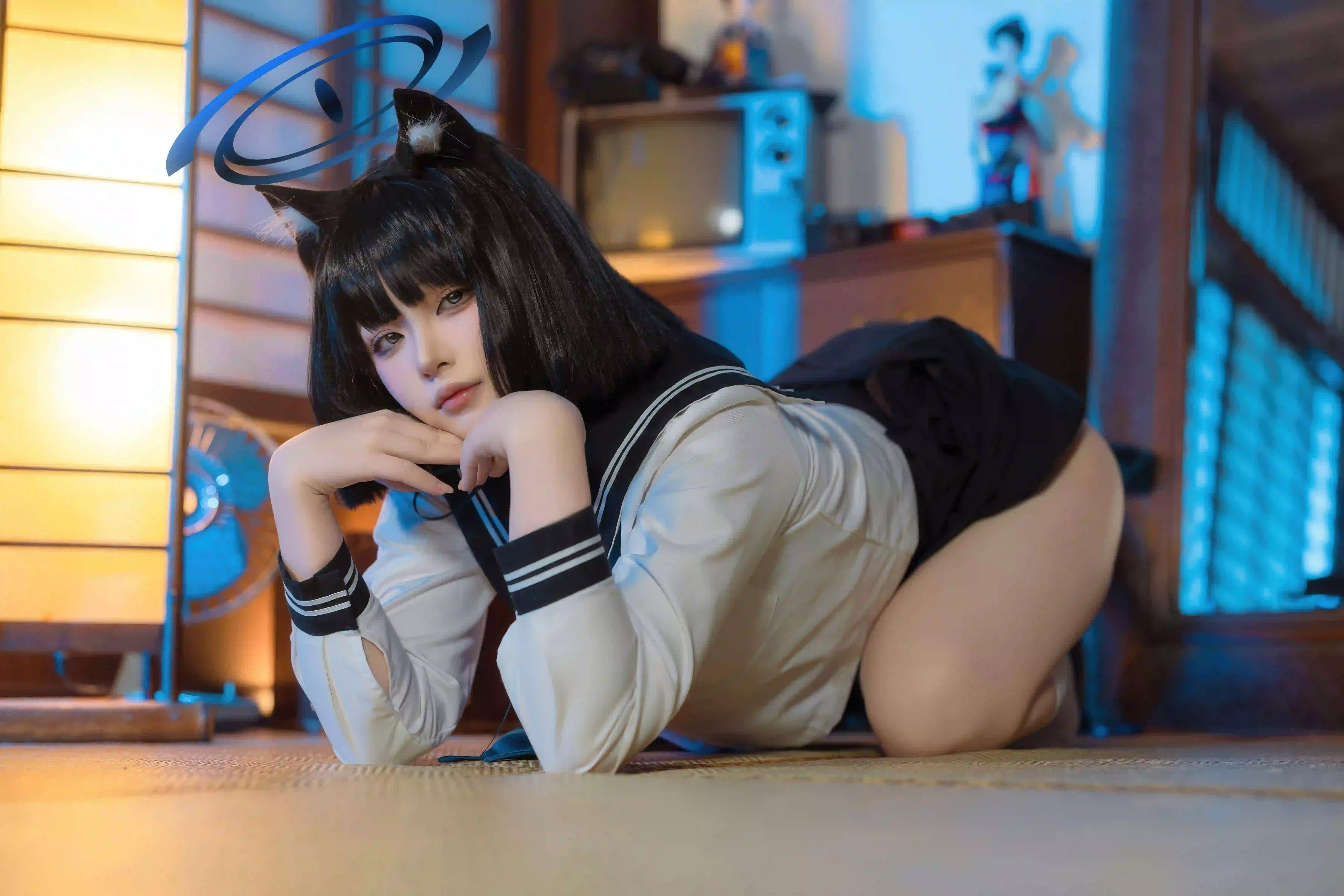 jk穿搭 性感美女 白色袜子 居家写真 日式风格