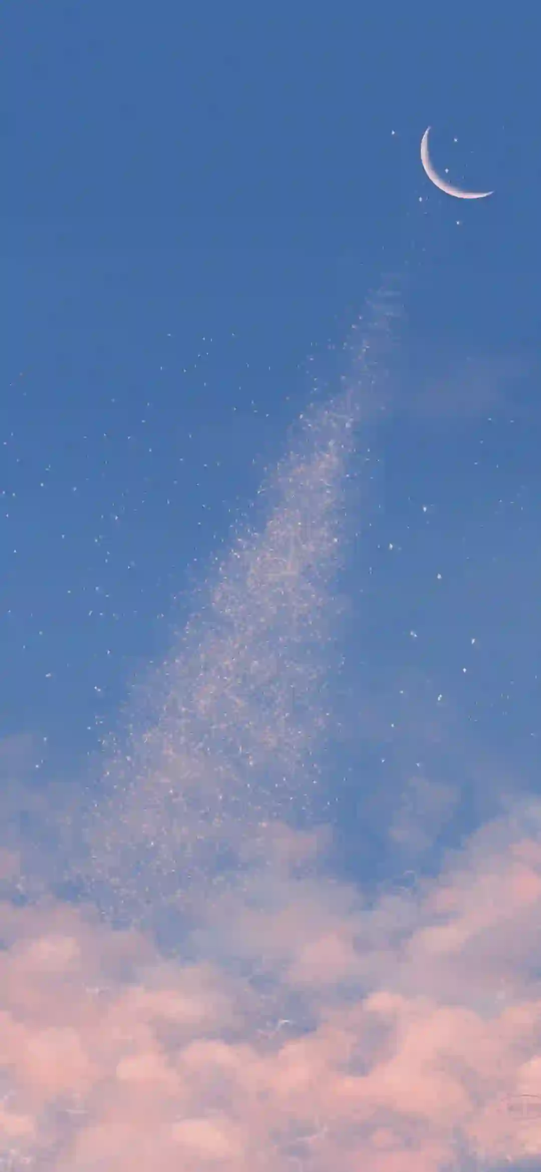 梦幻星空 弯月 云海 唯美夜空 天空壁纸 浪漫风景