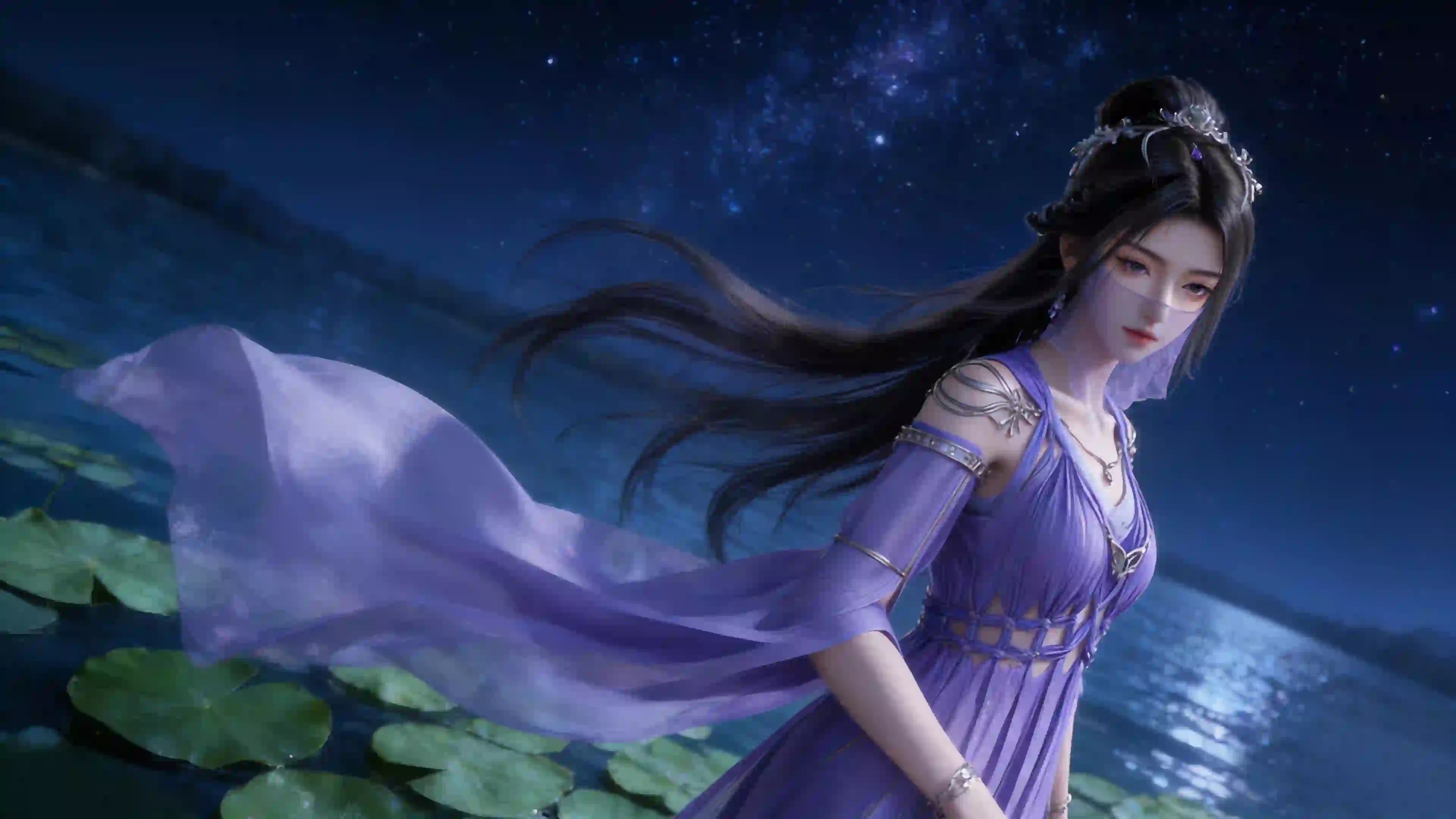 星空 荷塘 紫灵