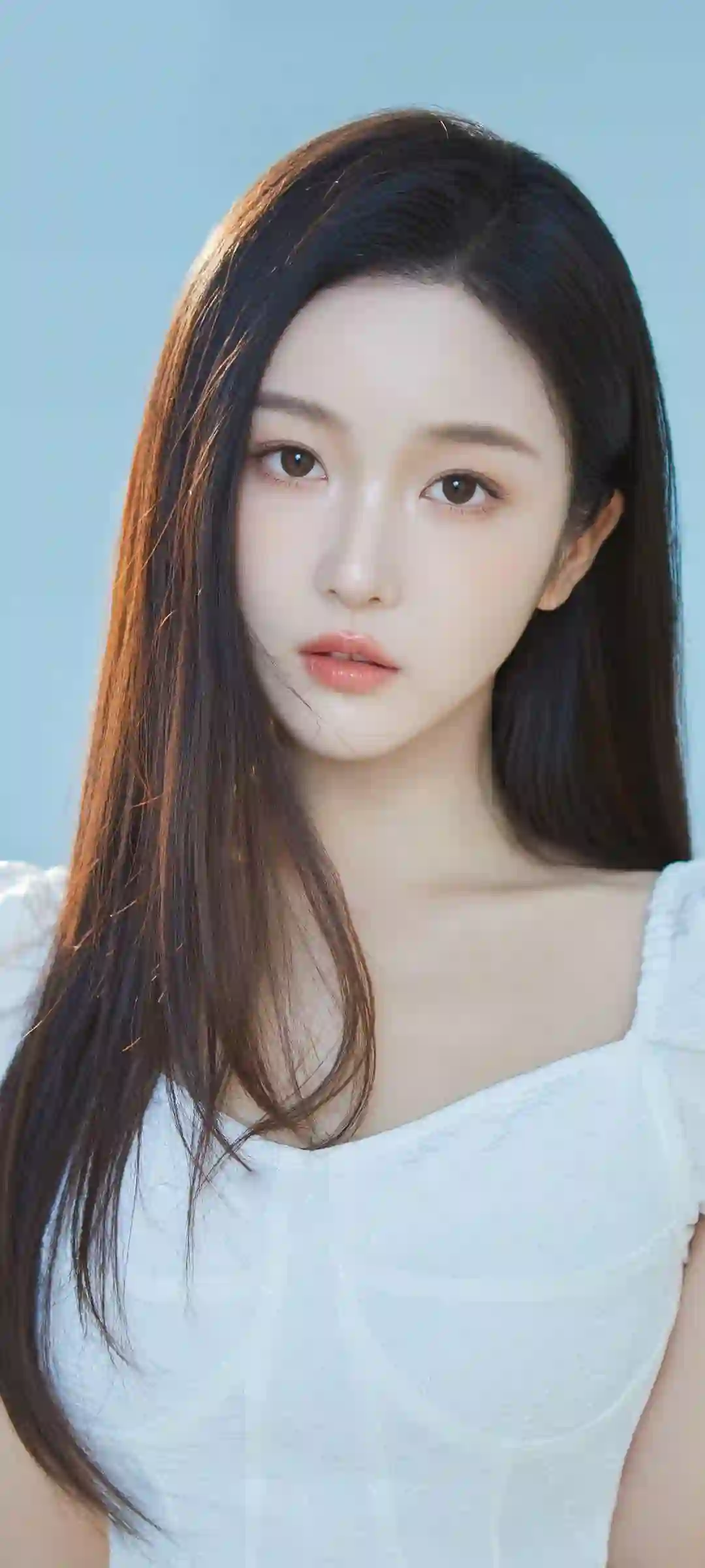 长发白衣美女 