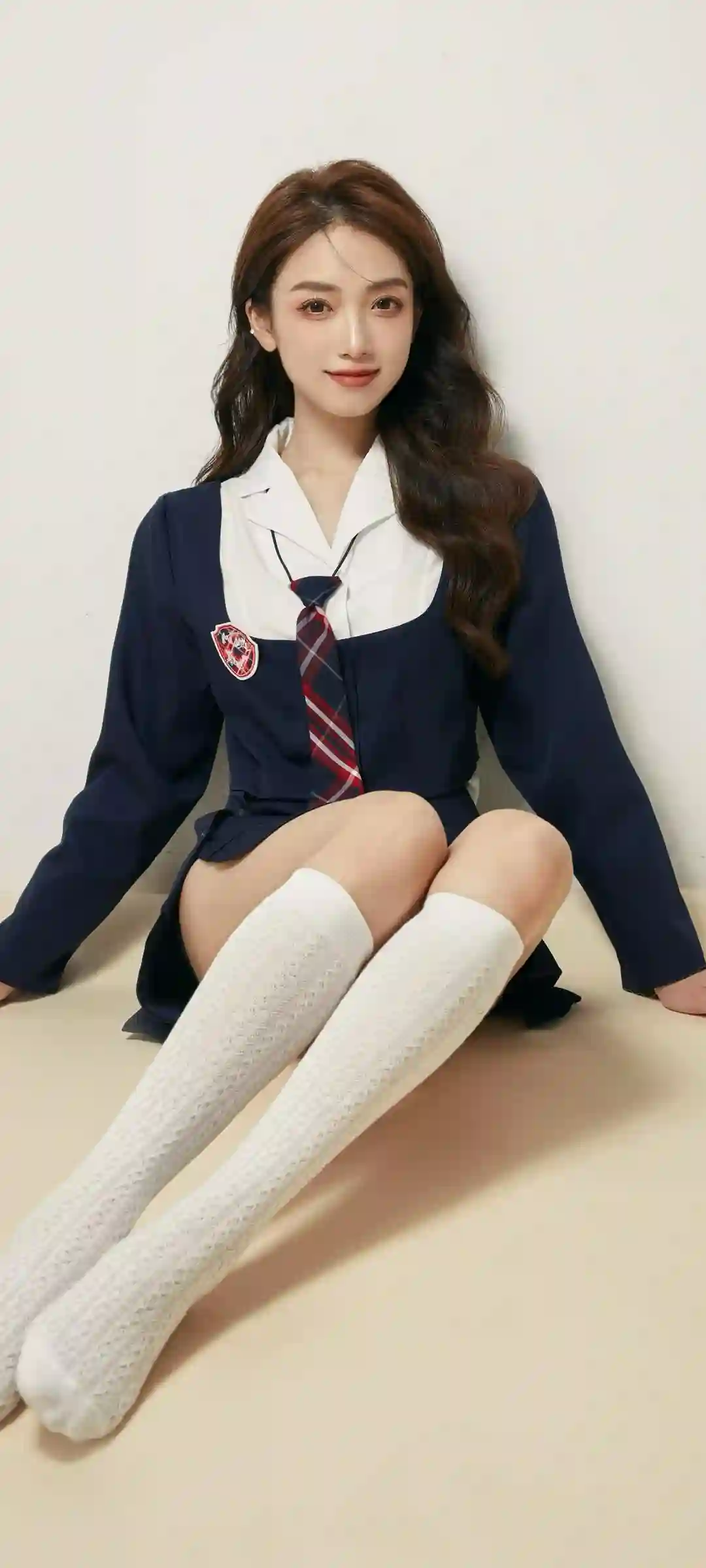 jk美女 长腿美女 丝袜 白色丝袜 长发美女