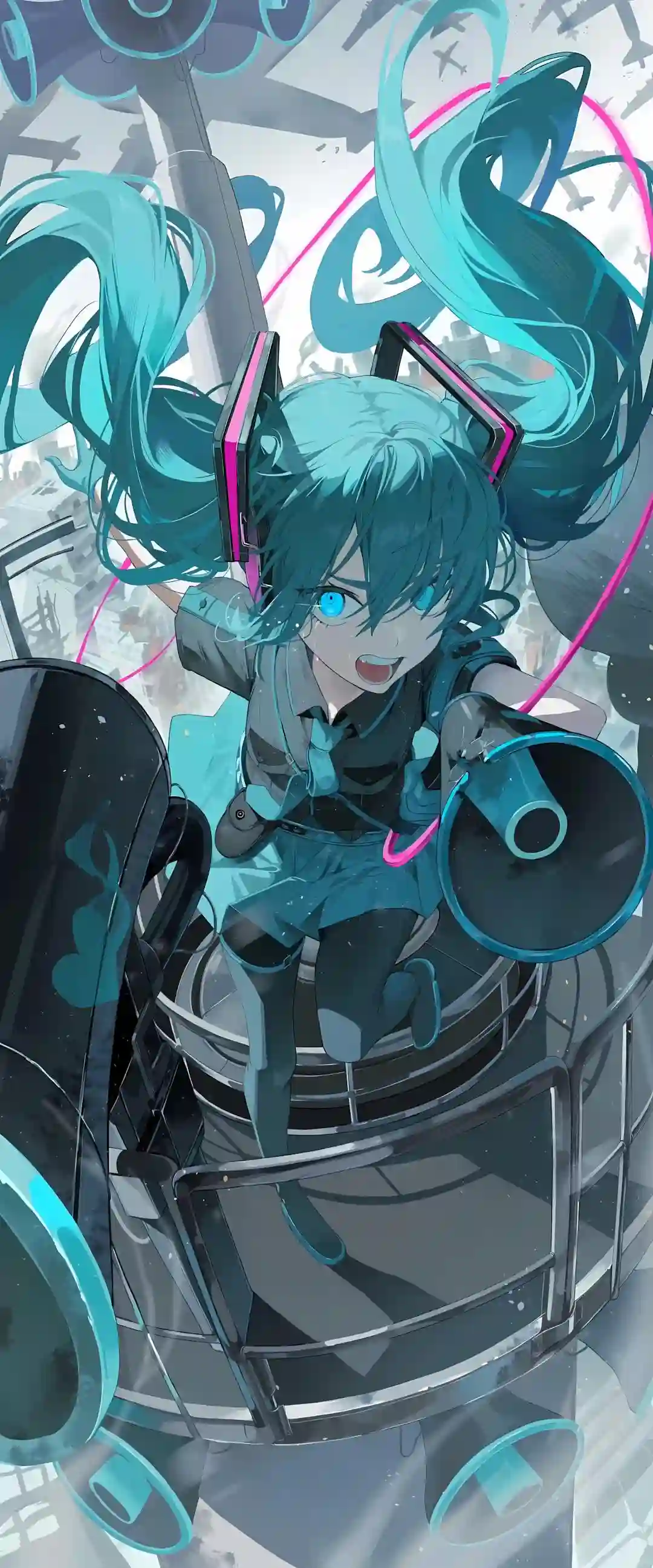 二次元 初音 动漫壁纸  蓝色头发 二次元女孩