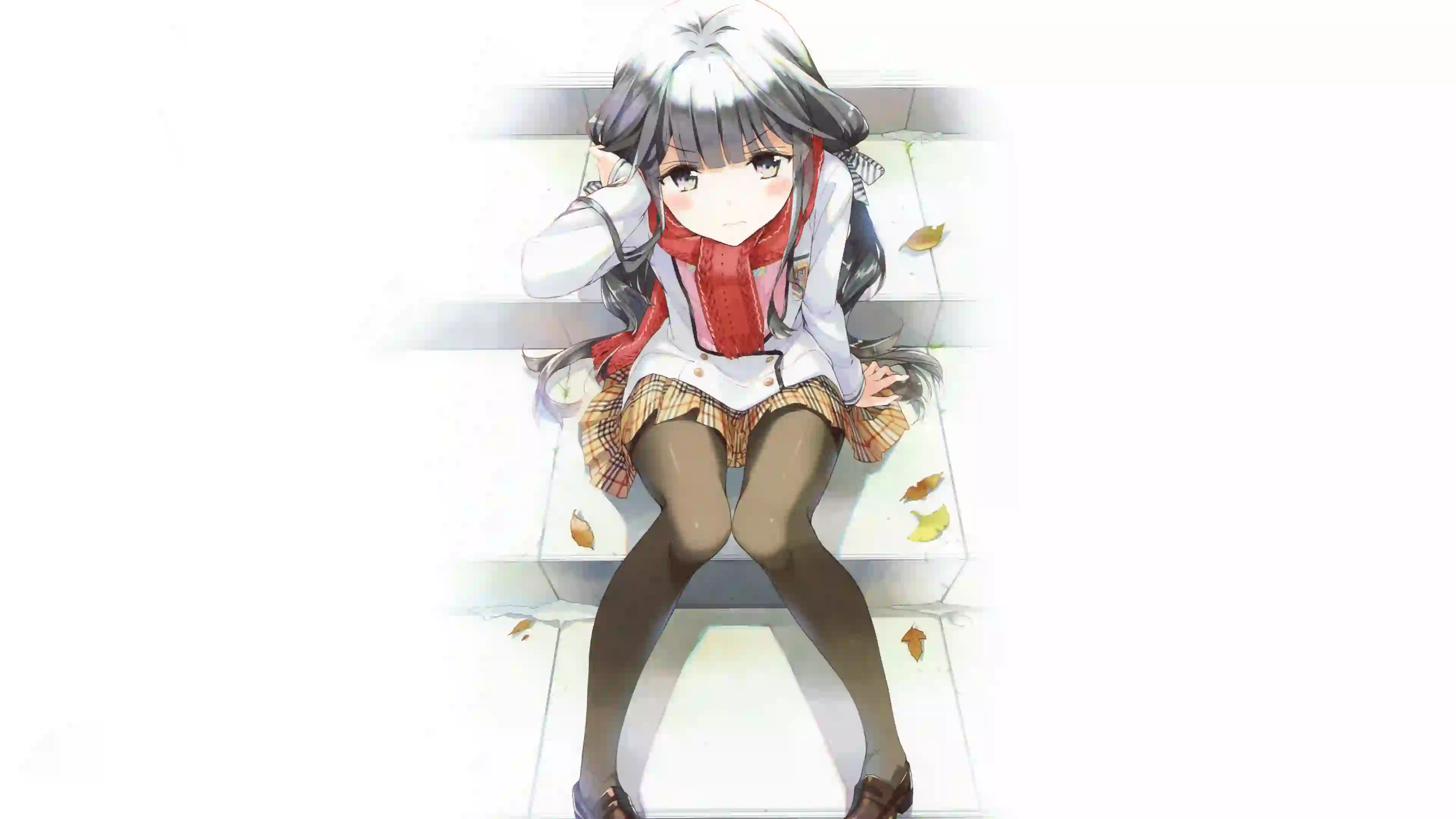 动漫女孩 二次元  可爱 纯白背景