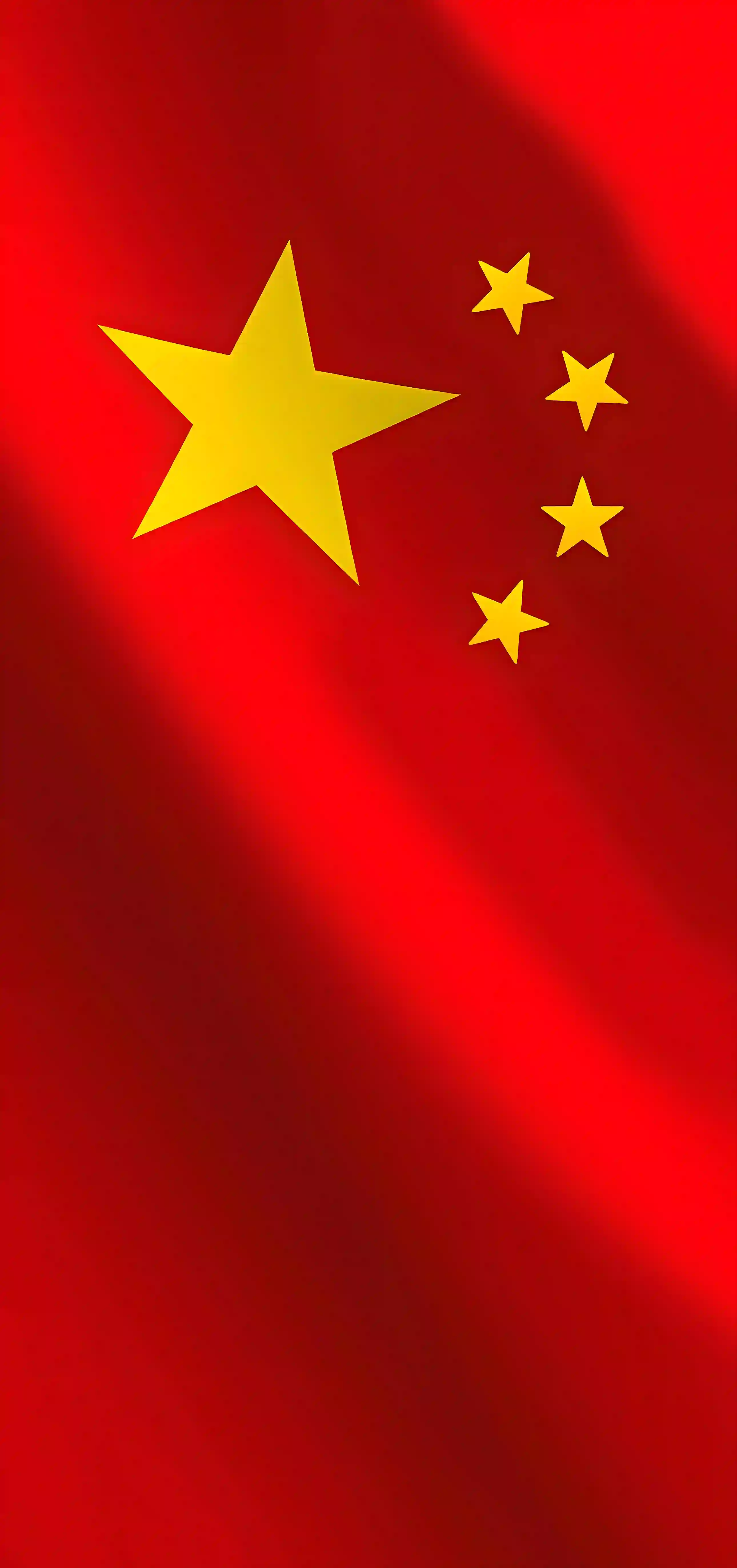 五星红旗 国旗 中国 飘扬 光影 红色 黄色 星星