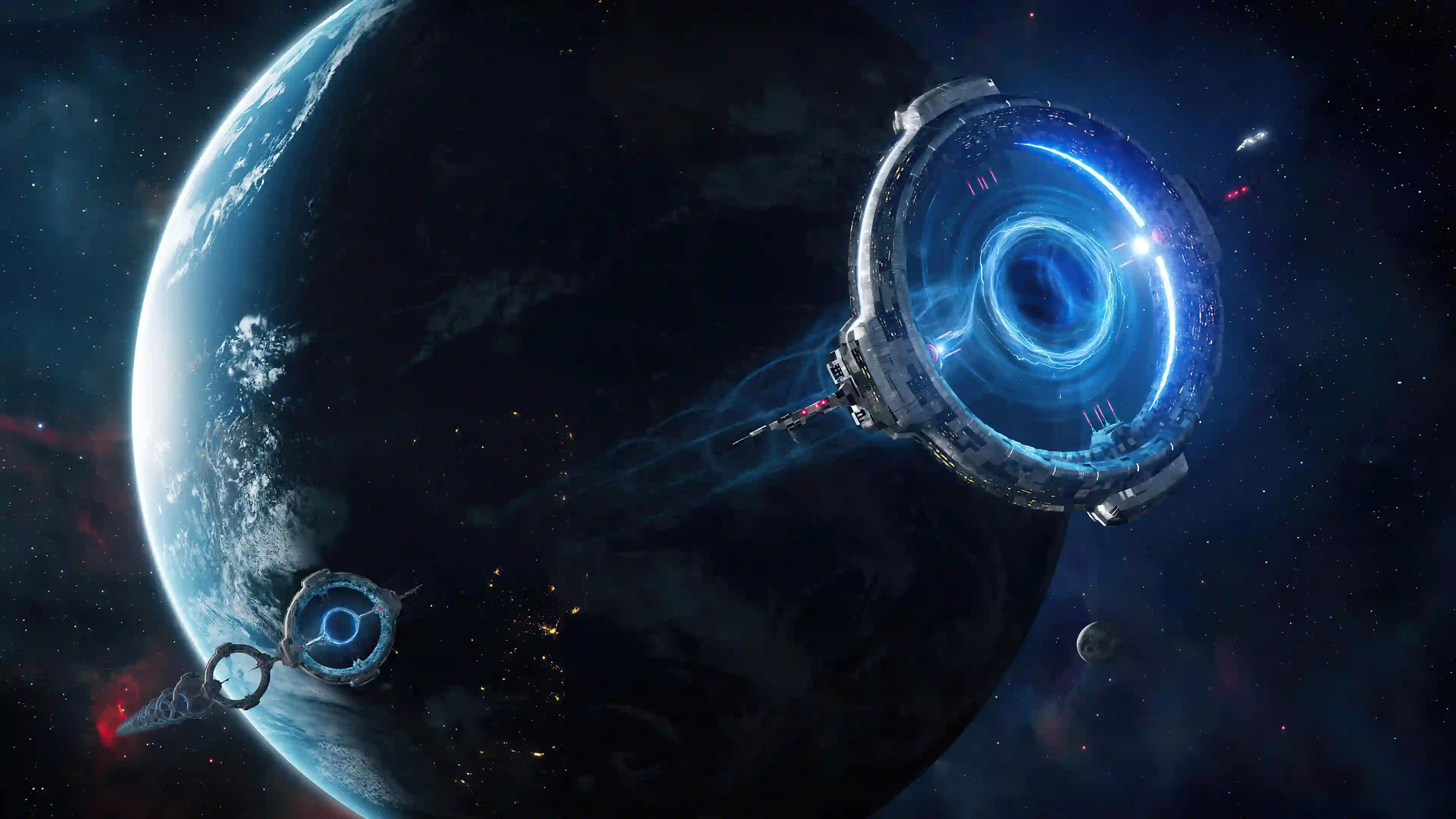 地球 神秘科技 宇宙 发光 蓝色星球