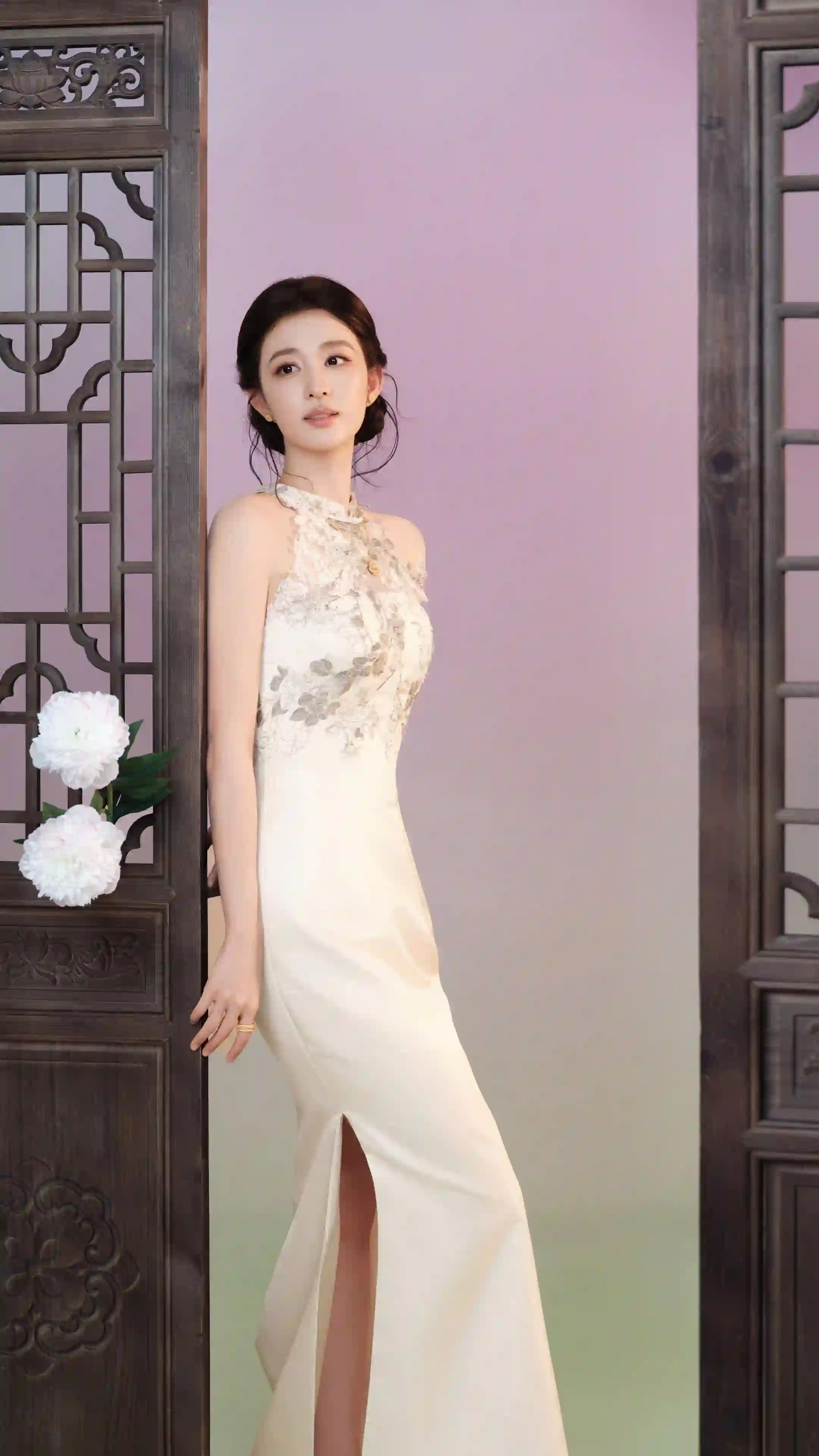 白色旗袍 女子 优雅 古风 写真 王楚然