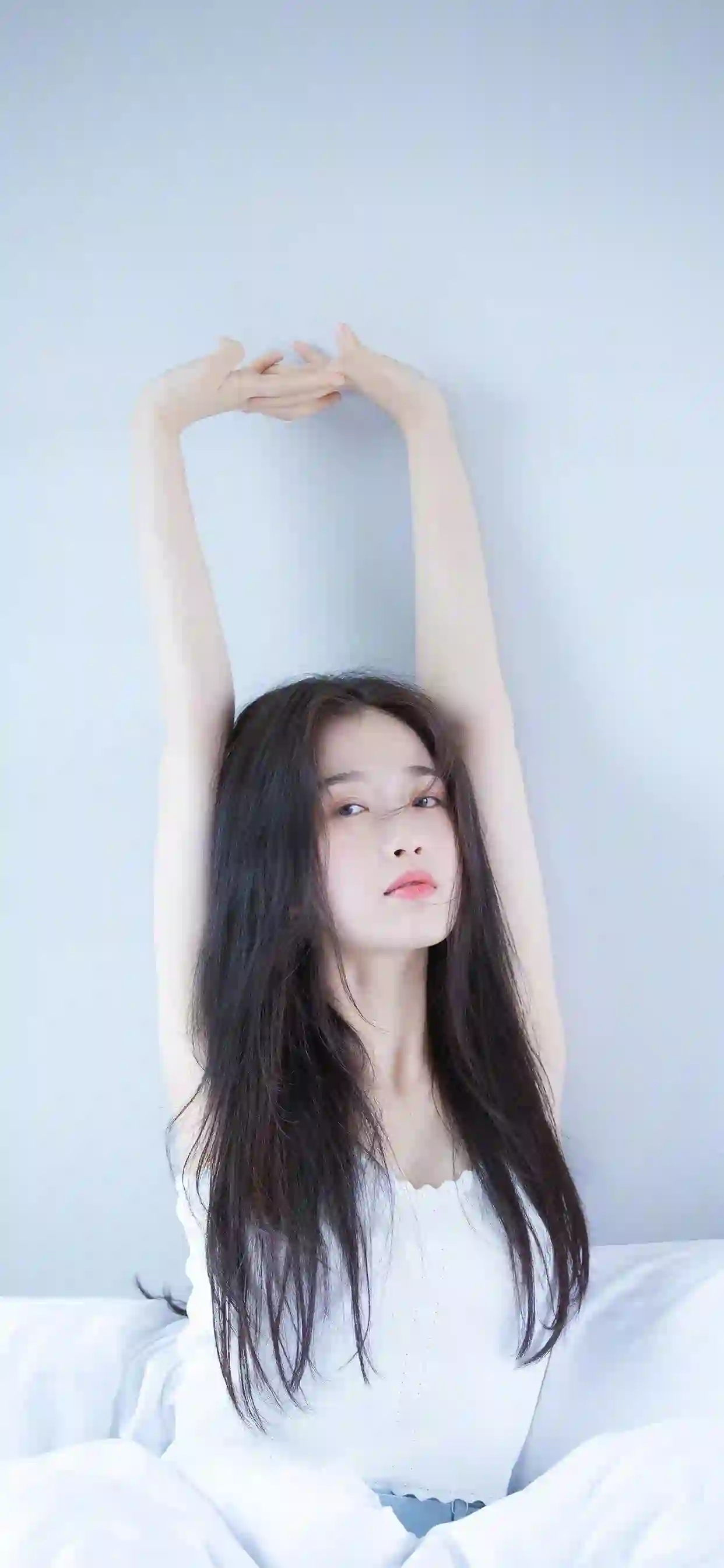 白衣少女 写真 清纯美女 长发 居家 清新人像