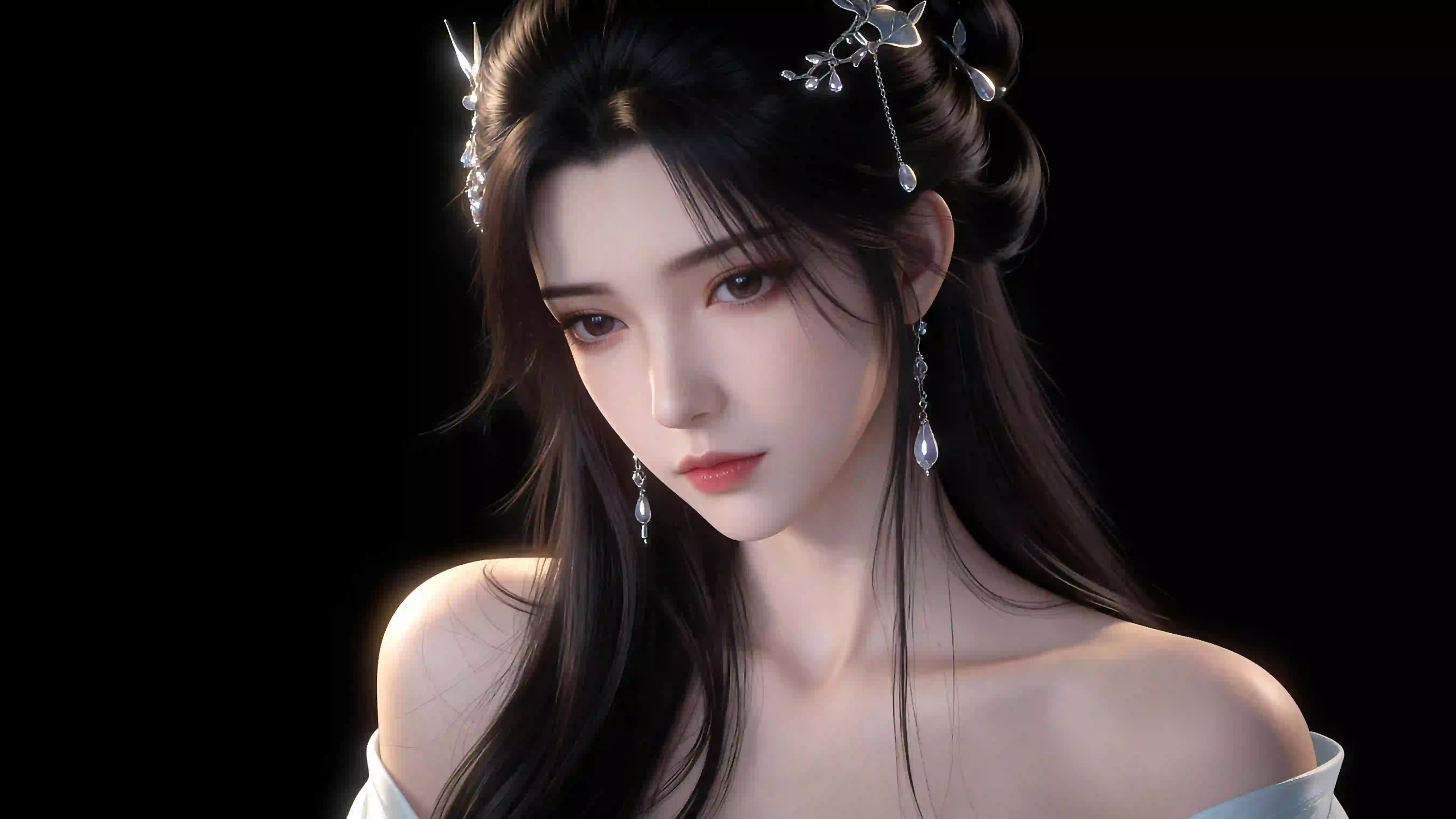 国风美女 银饰垂坠 唯美写实CG