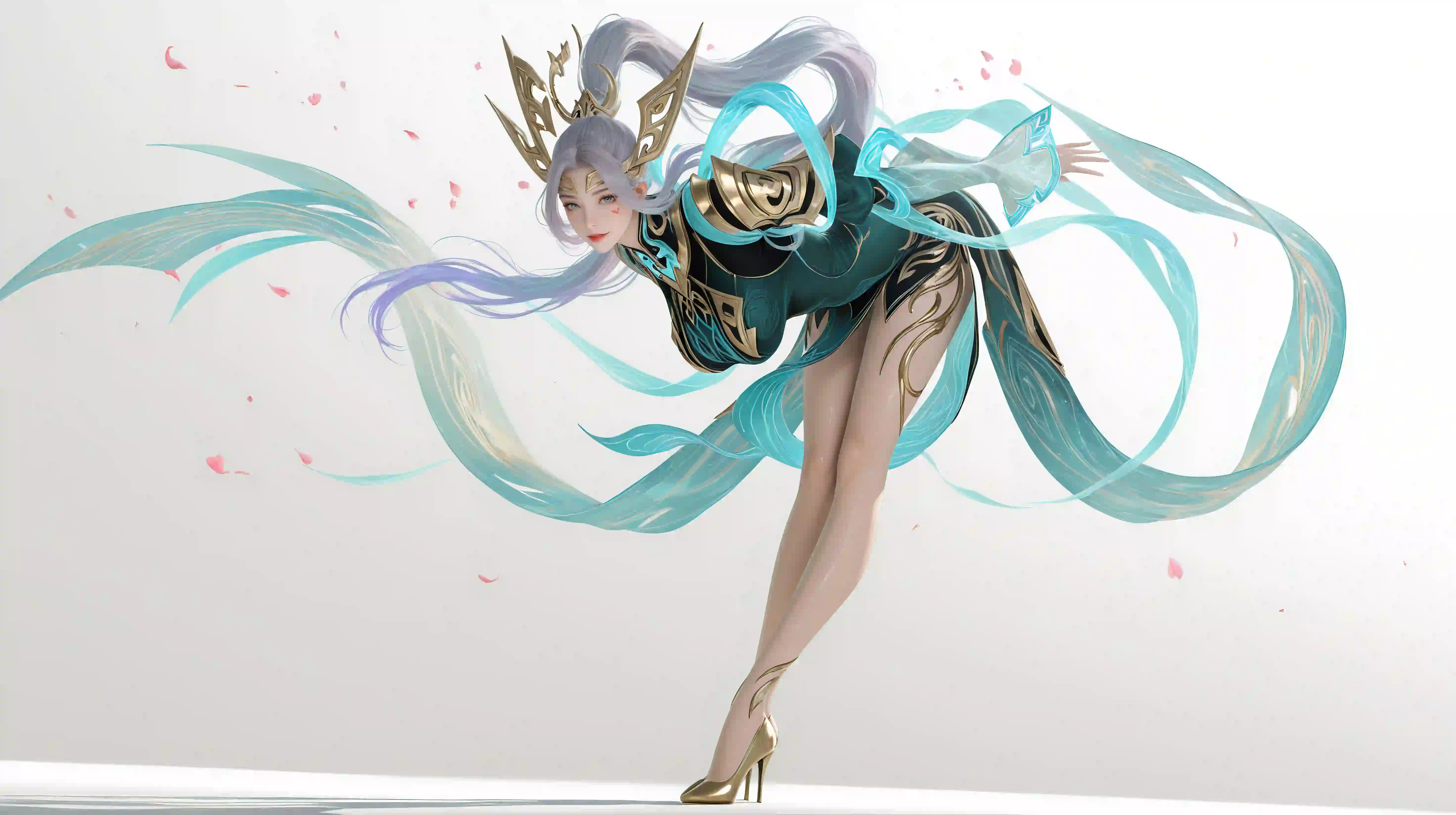 ai 游戏角色 女娲 性感美女 长腿美女 王者荣耀