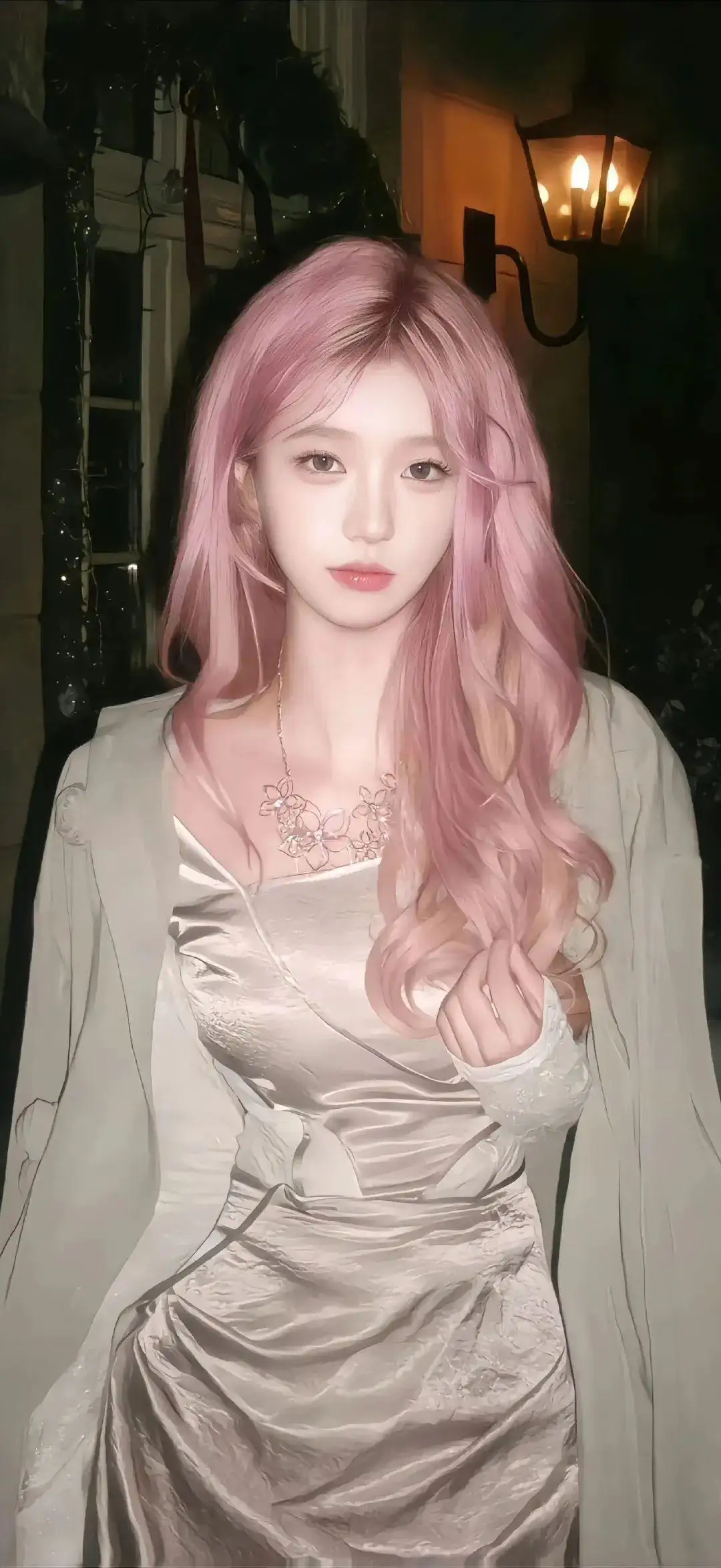 粉色长发吊带美女｜性感｜诱惑