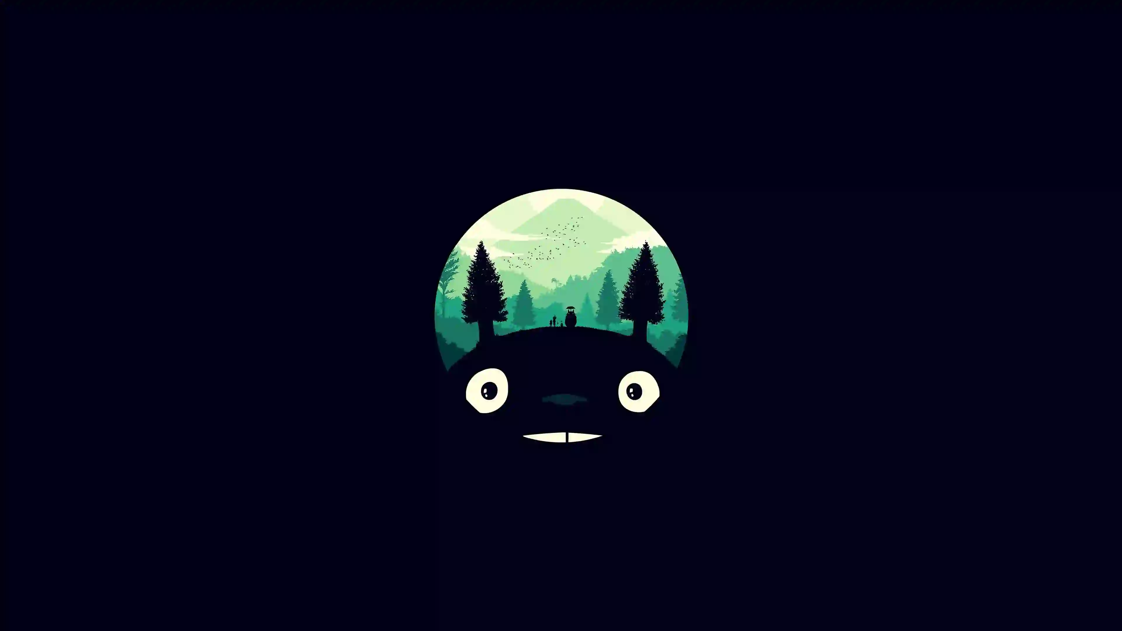 龙猫简约背景 极简风格
