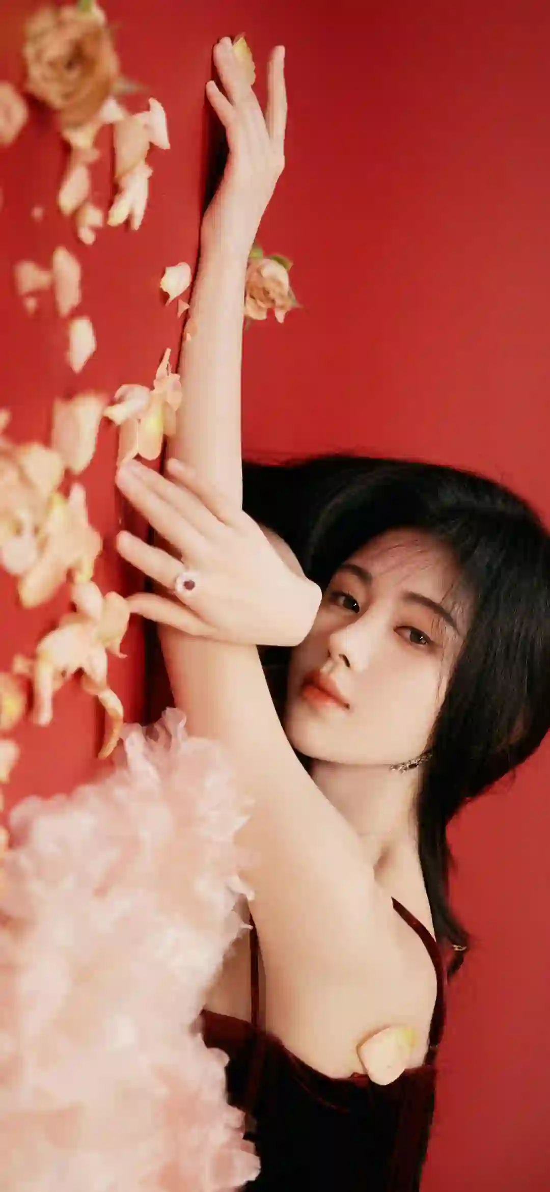 可爱清纯美女 鞠婧祎 黑色吊带美女 清纯美女