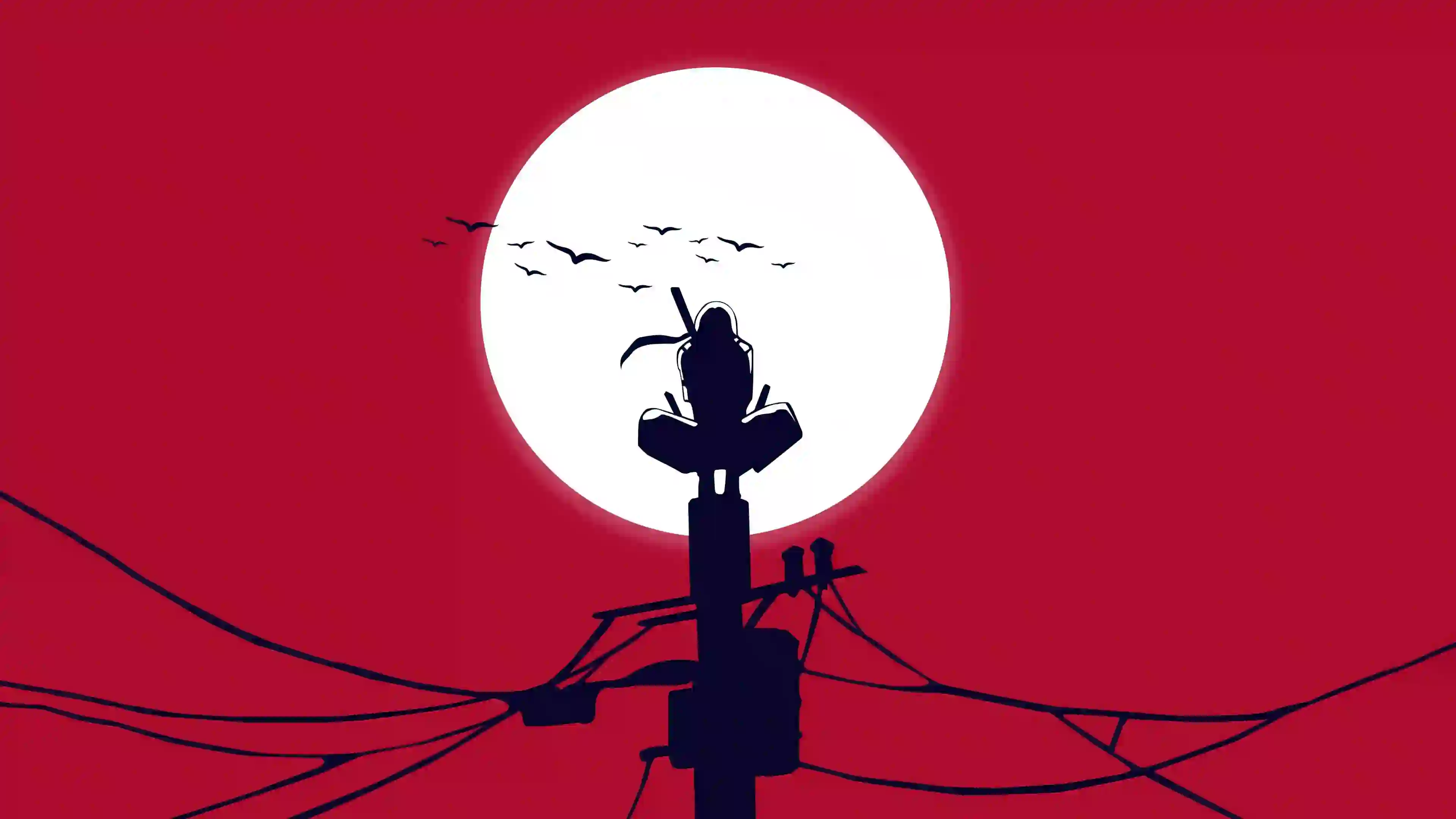 itachi-uchiha-moon 一轮明月 剪影 忍者