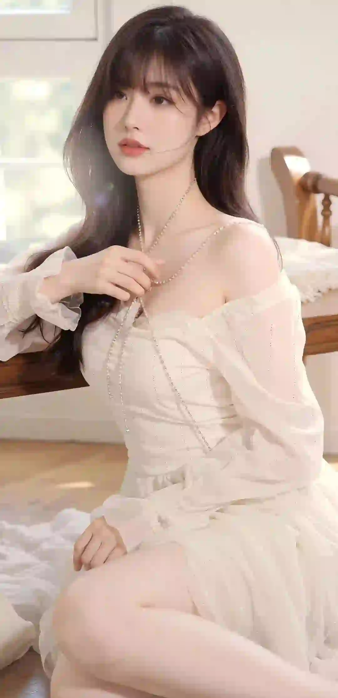 白色纱裙 性感美女 长腿美女 优雅女性
