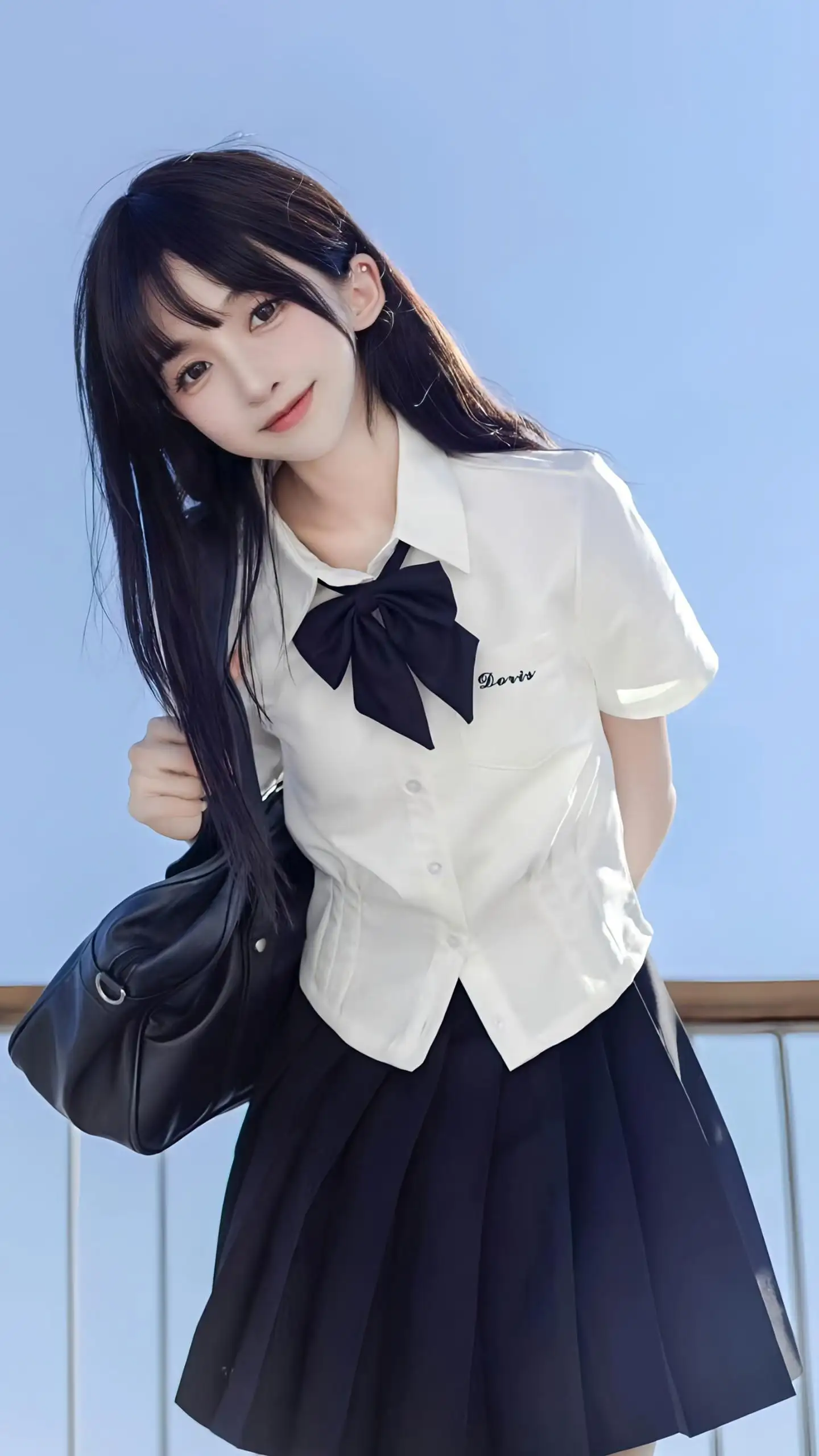 长发可爱jk美女｜微笑