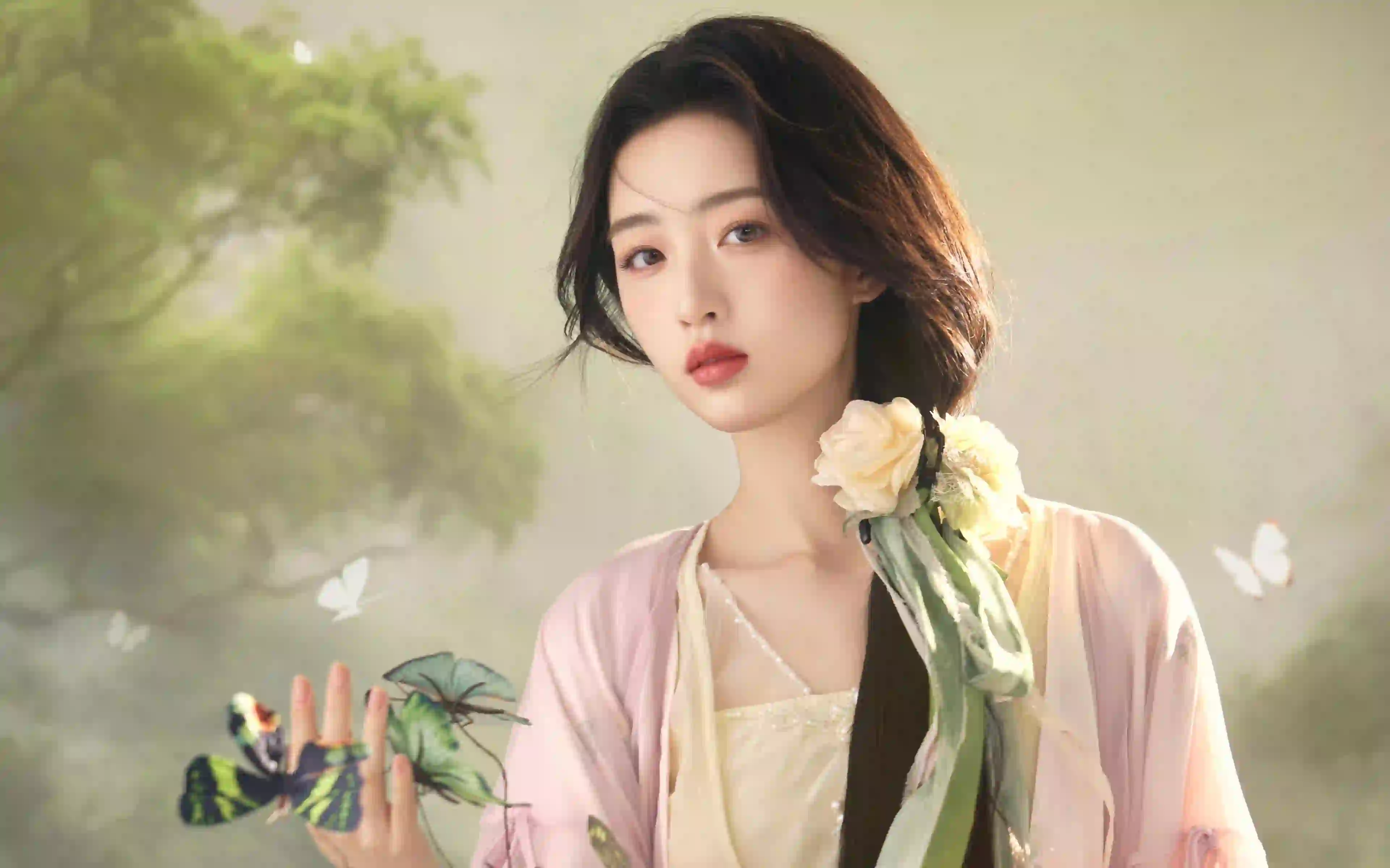 邓恩熙 国风漂亮美女 古风美女 汉服 花