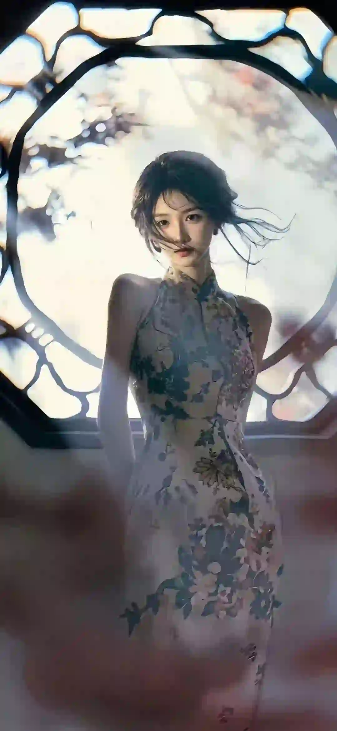 长发美女 旗袍美女