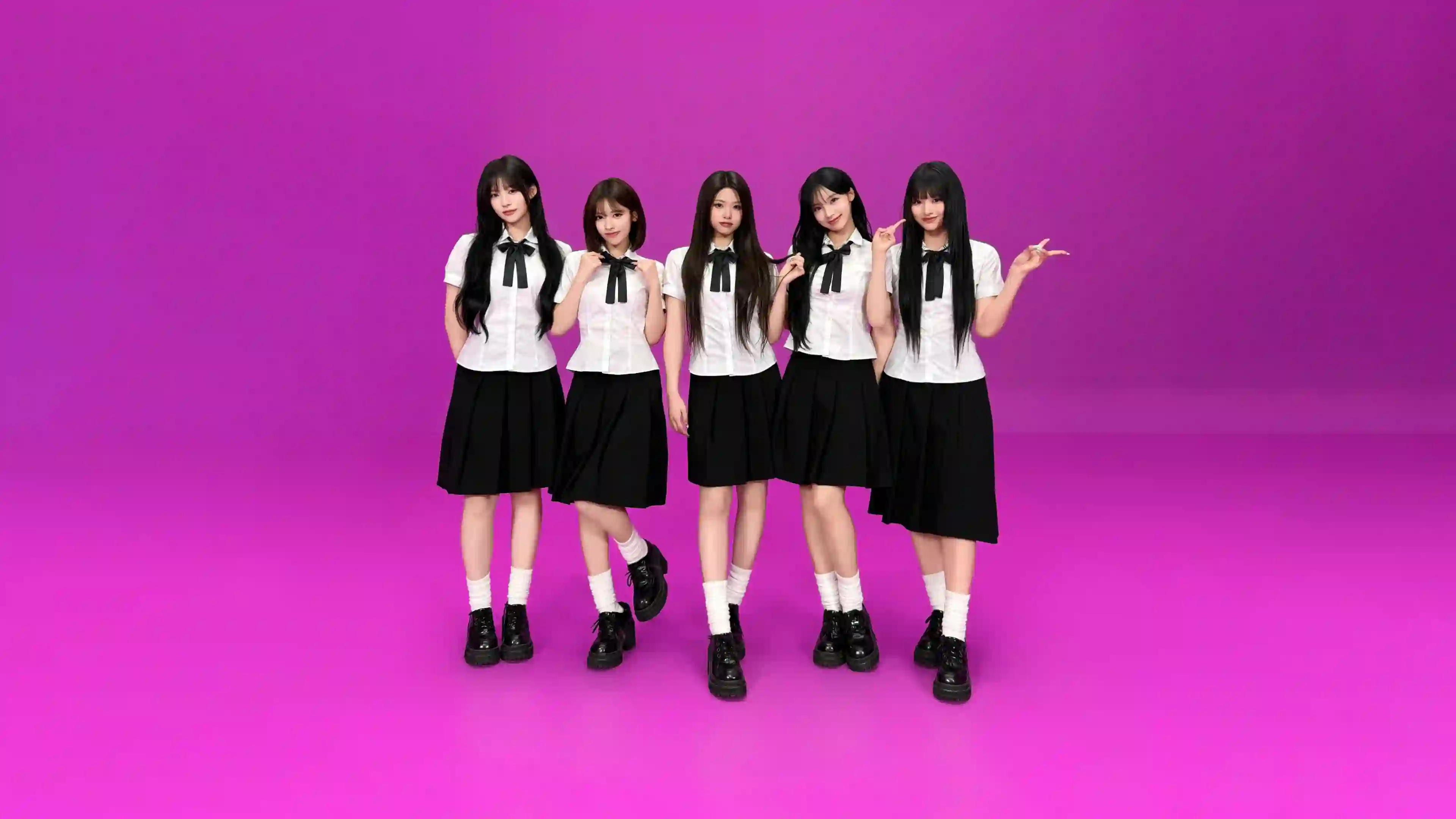 deja-vu-rescene-k 女团 jk穿搭 粉红色背景 清纯