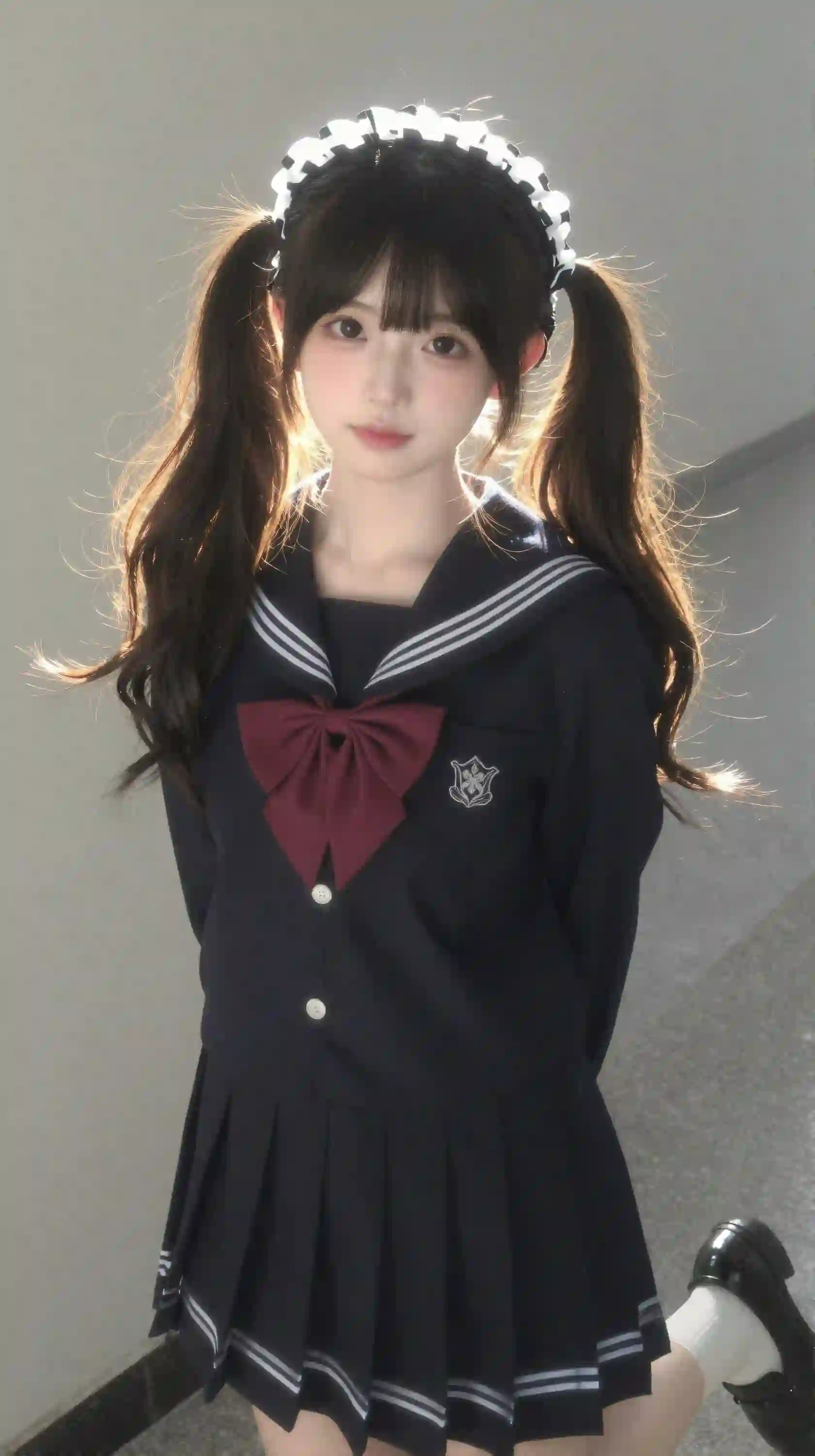 JK制服 水手服 双马尾 少女 校园风 逆光 写真