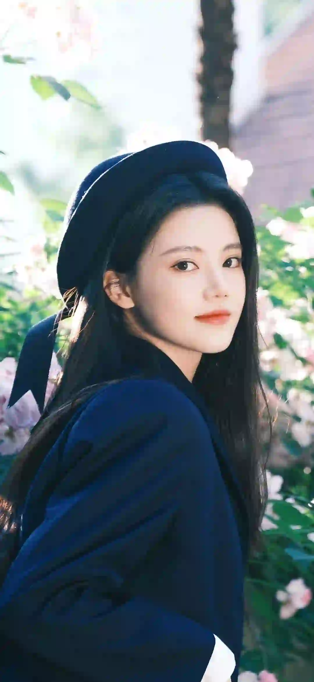 长发美女 孙珍妮 甜美微笑女孩 帽子